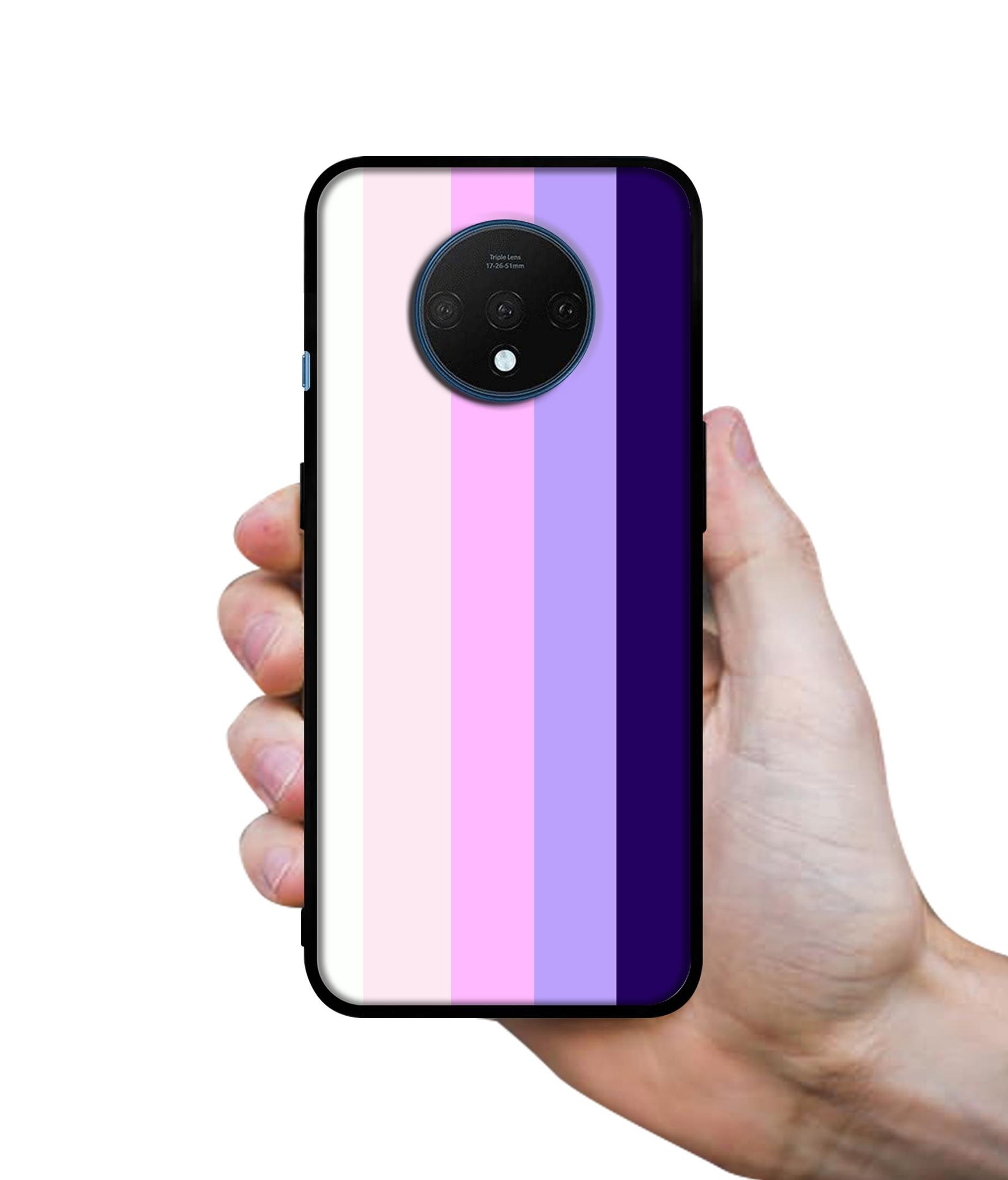 Pink and Purple Lines Designer 2D Printed Back Case Cover for OnePlus 7T 4G