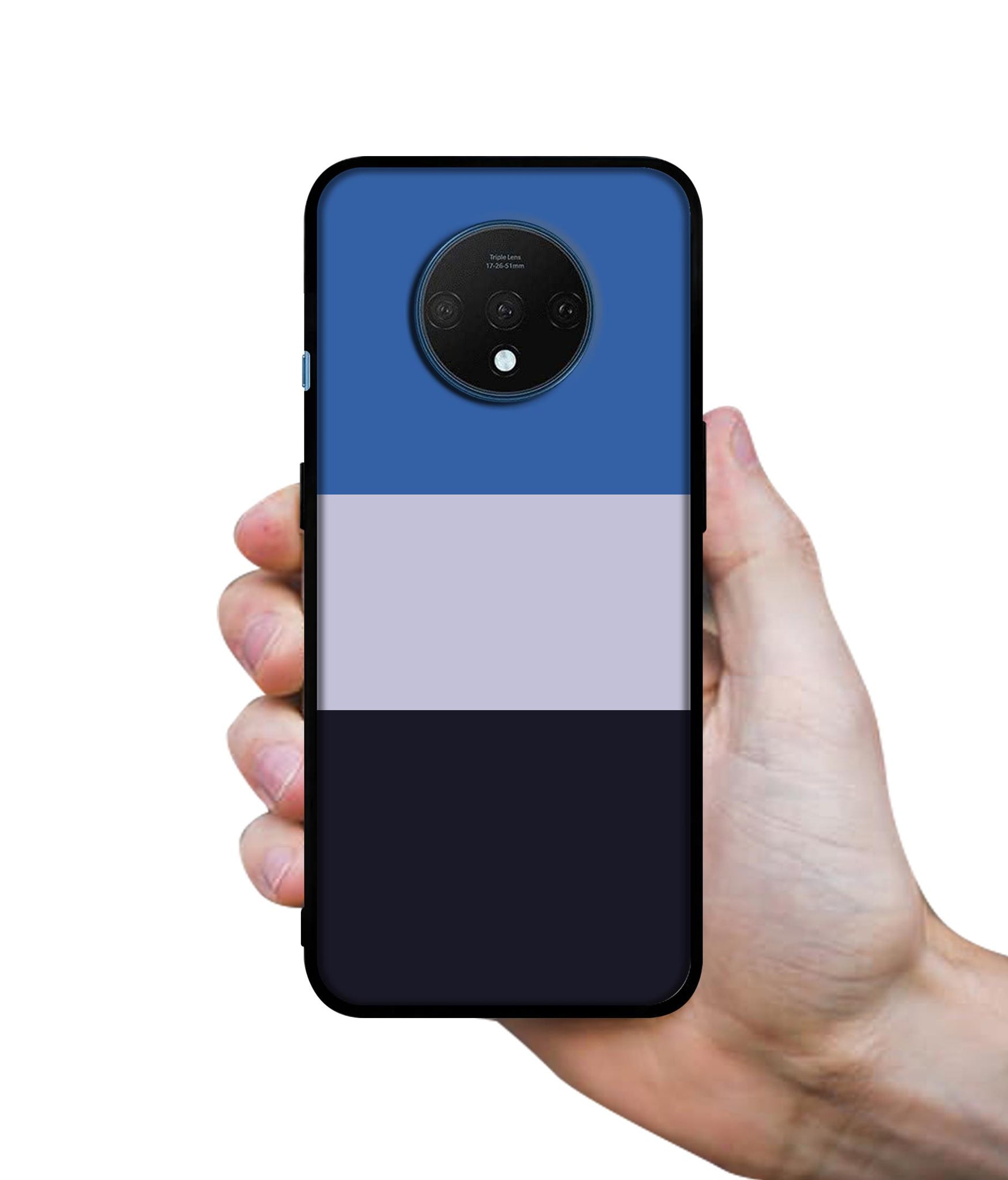 Three Color Stripes Designer 2D Printed Back Case Cover for OnePlus 7T 4G