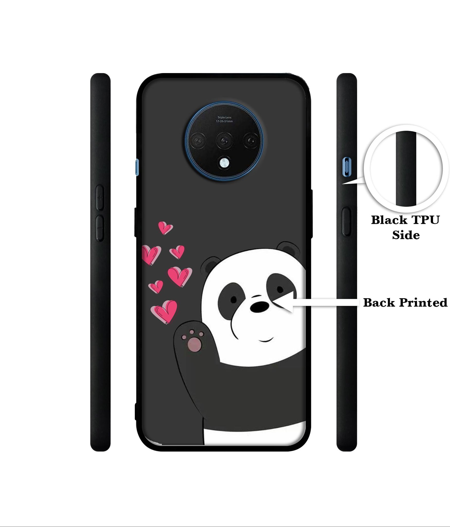 Love Panda Designer 2D Printed Back Case Cover for OnePlus 7T 4G