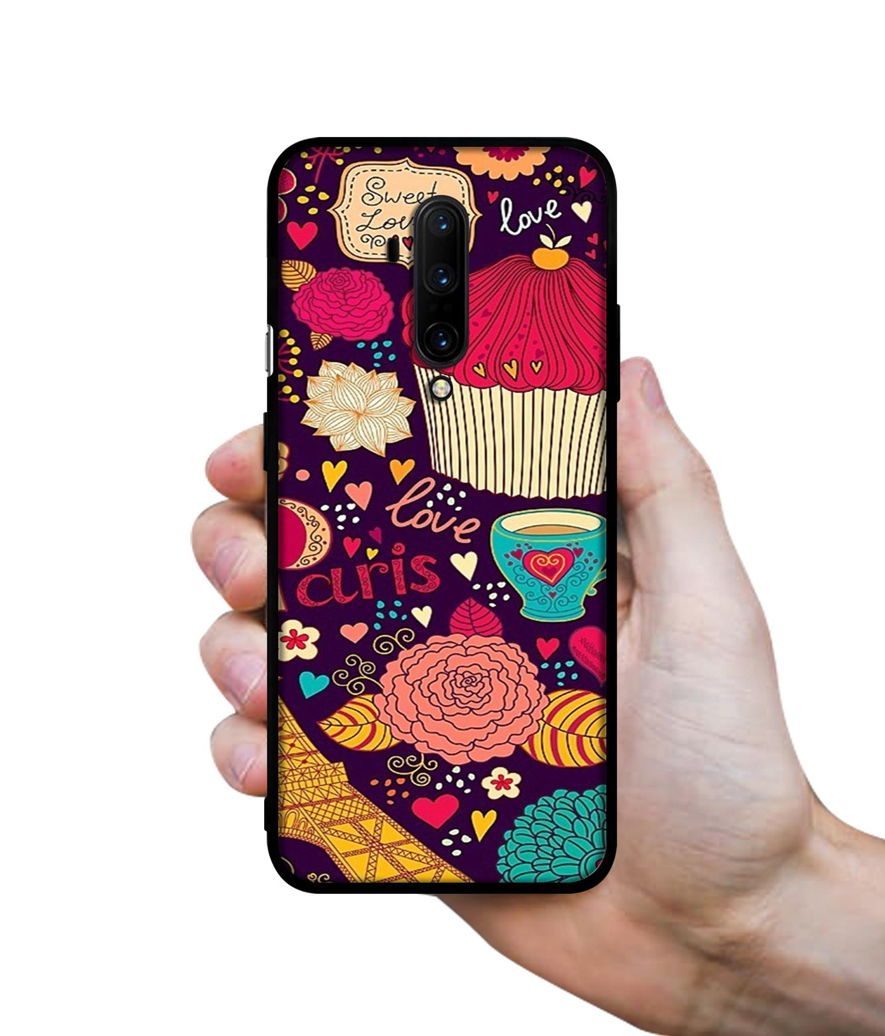 Paris Flower Love Designer 2D Printed Back Case Cover for OnePlus 7T Pro 4G