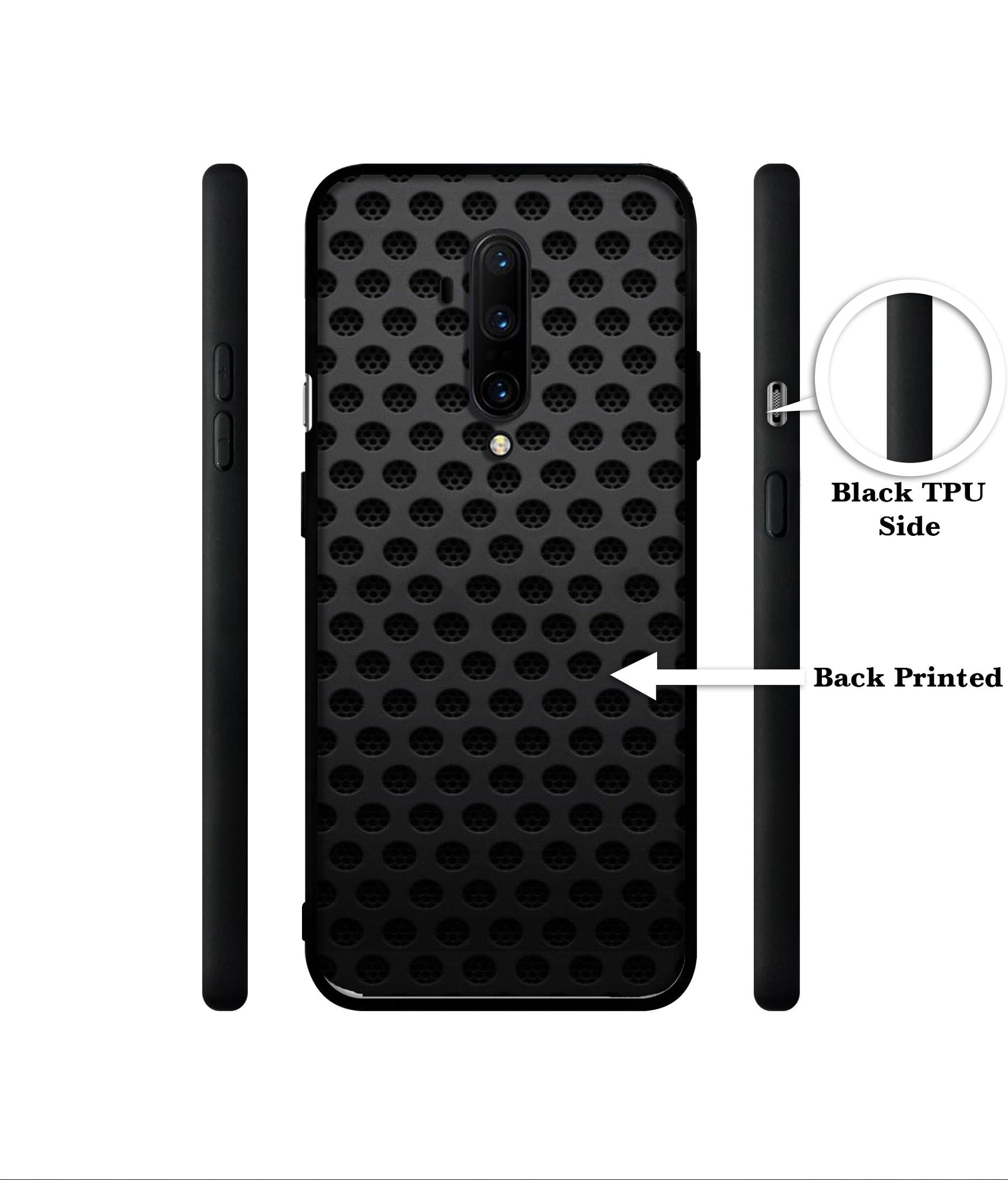 Black Circle Designer 2D Printed Back Case Cover for OnePlus 7T Pro 4G