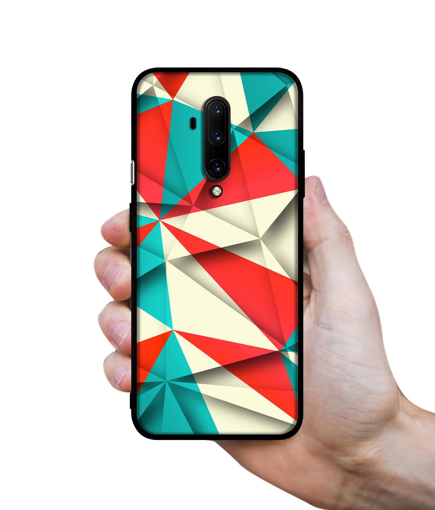 Red Blue White Pattern Designer 2D Printed Back Case Cover for OnePlus 7T Pro 4G
