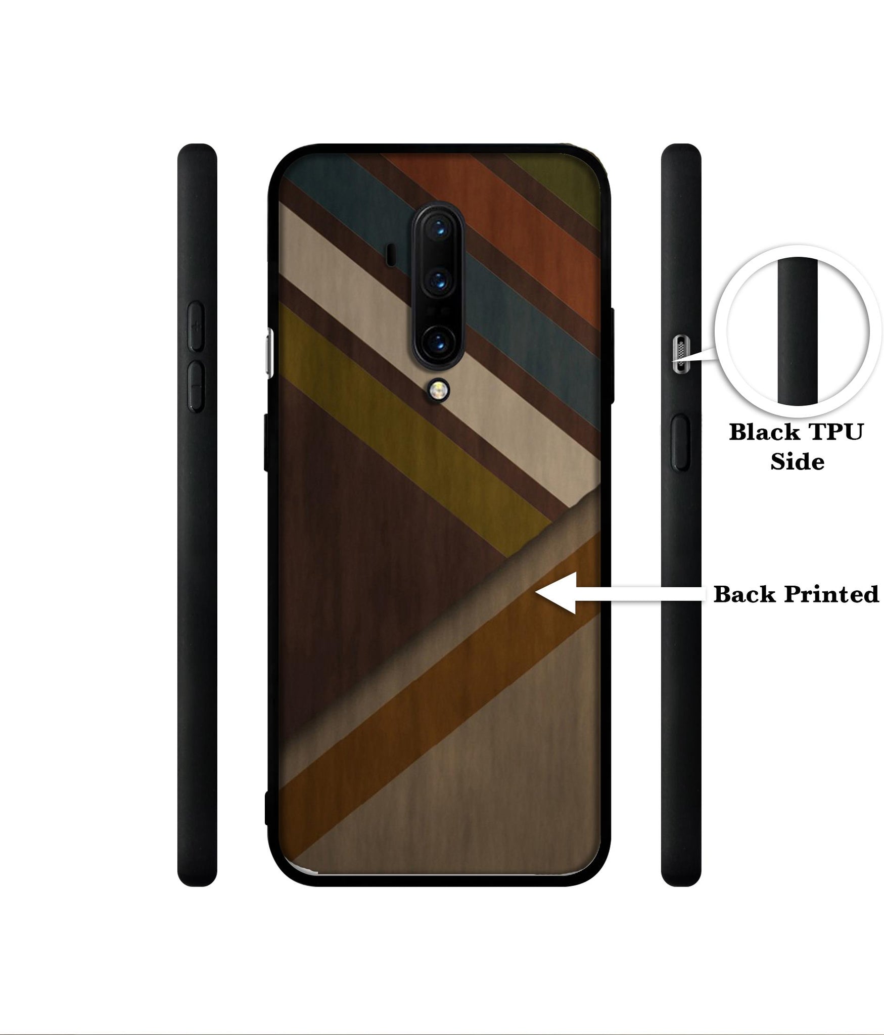 Colorful Wooden Pattern Designer 2D Printed Back Case Cover for OnePlus 7T Pro 4G