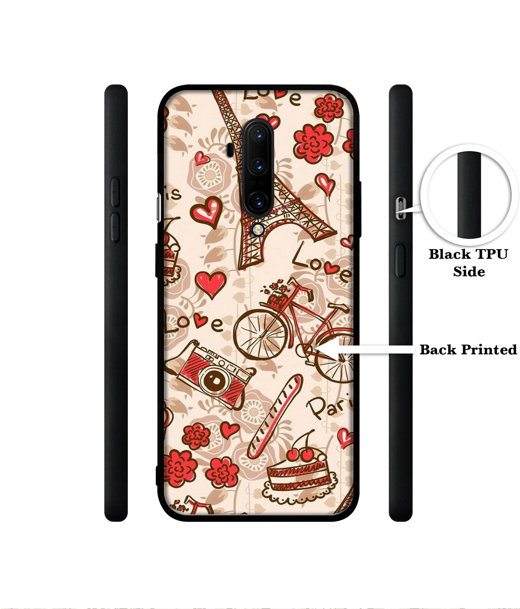 Vintage Paris Designer 2D Printed Back Case Cover for OnePlus 7T Pro 4G
