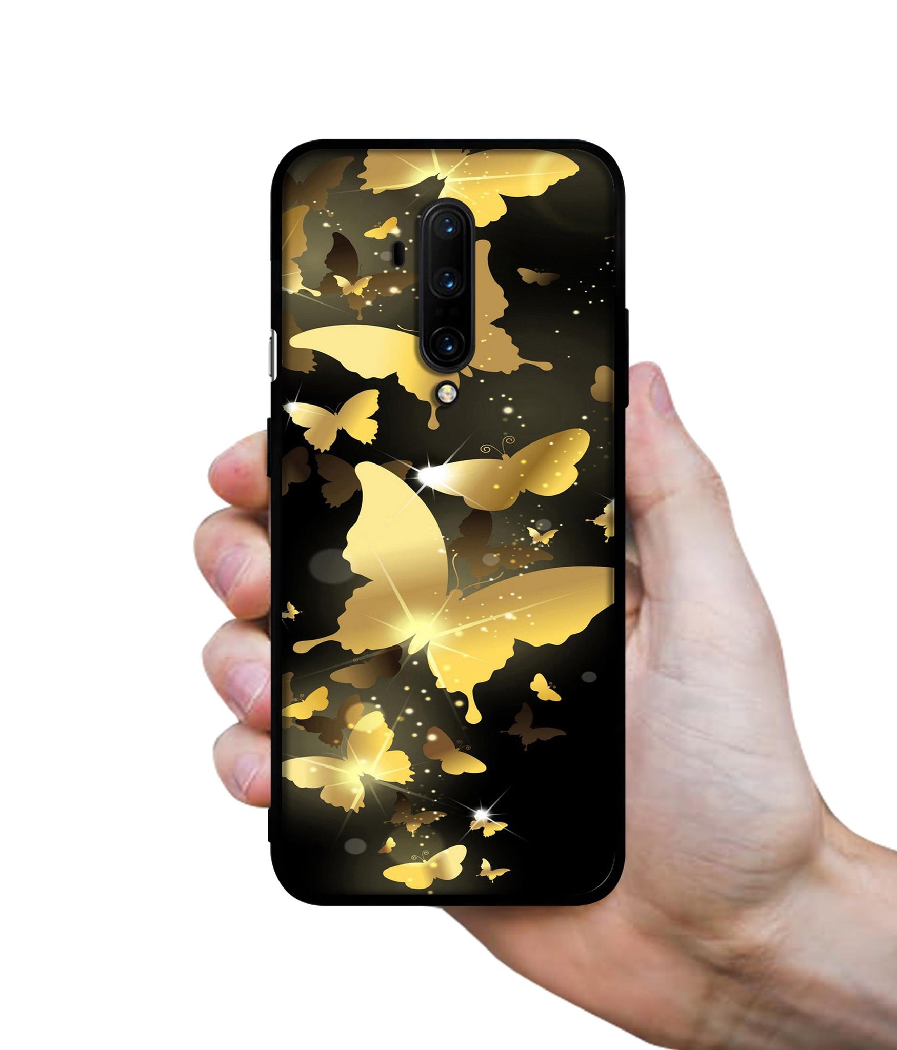 Golden Butterfly Pattern Designer 2D Printed Back Case Cover for OnePlus 7T Pro 4G