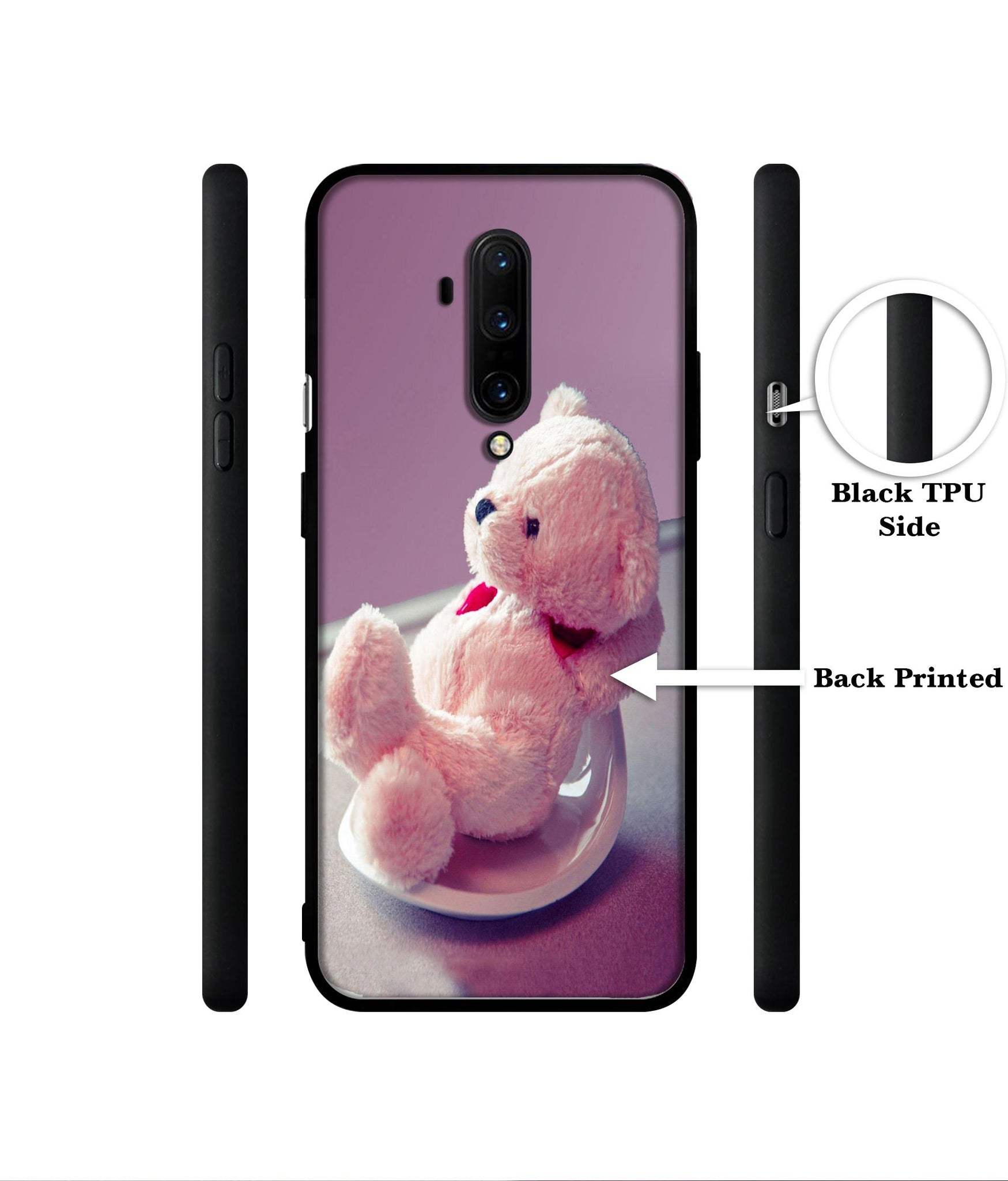 Cute Teddy Bear Designer 2D Printed Back Case Cover for OnePlus 7T Pro 4G