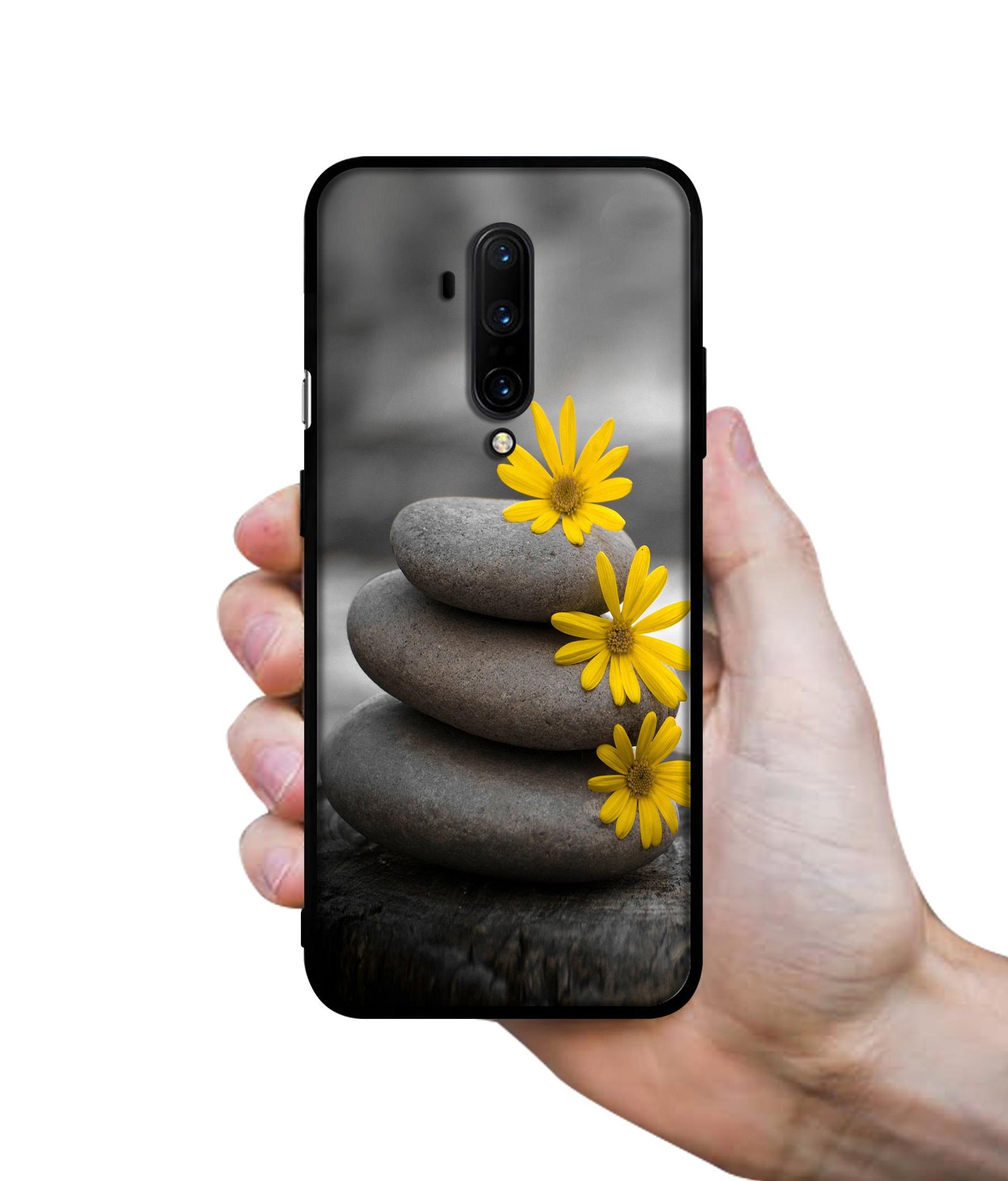 Stones And Flower Designer 2D Printed Back Case Cover for OnePlus 7T Pro 4G