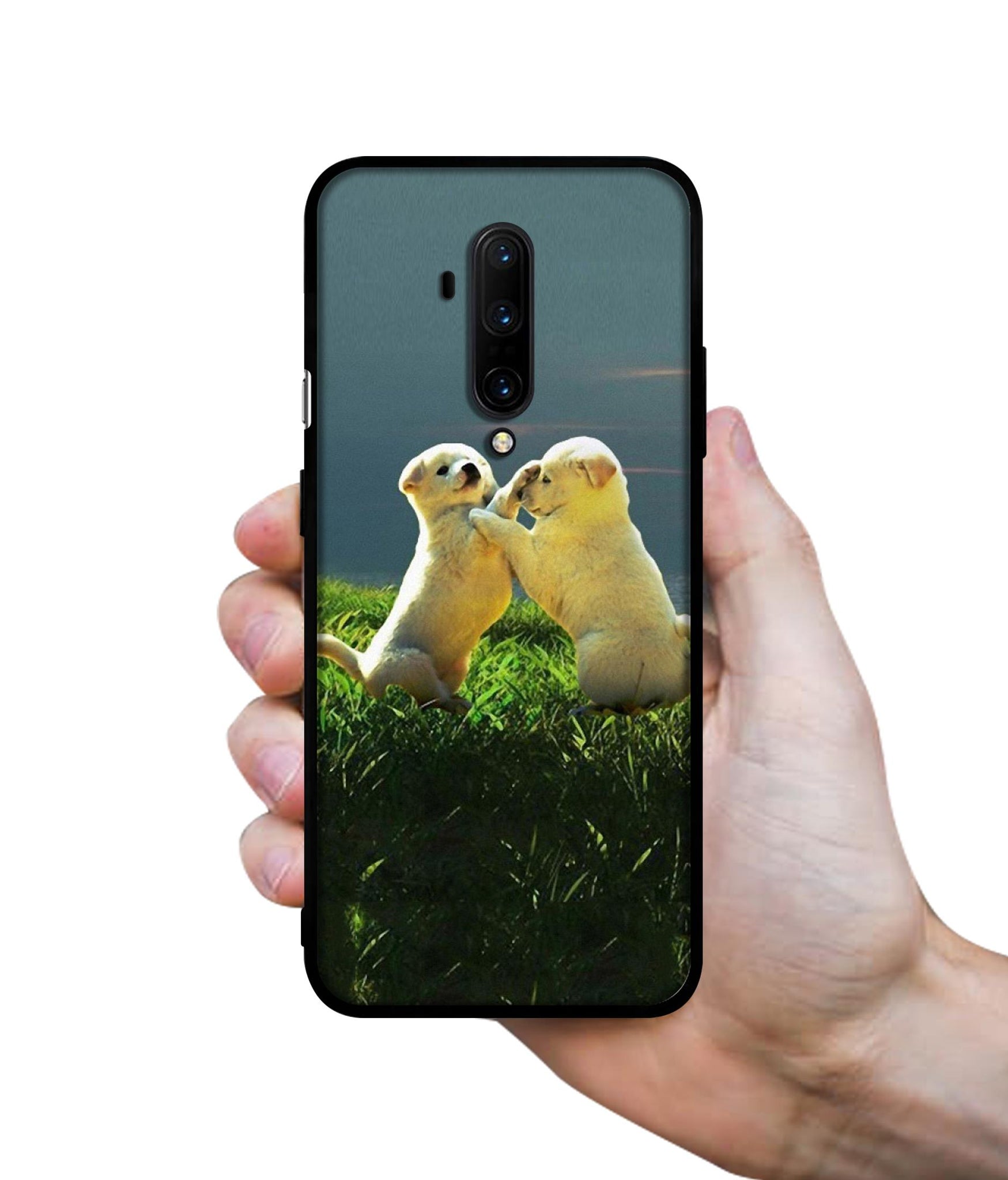 Puppy Couple Sunset Designer 2D Printed Back Case Cover for OnePlus 7T Pro 4G