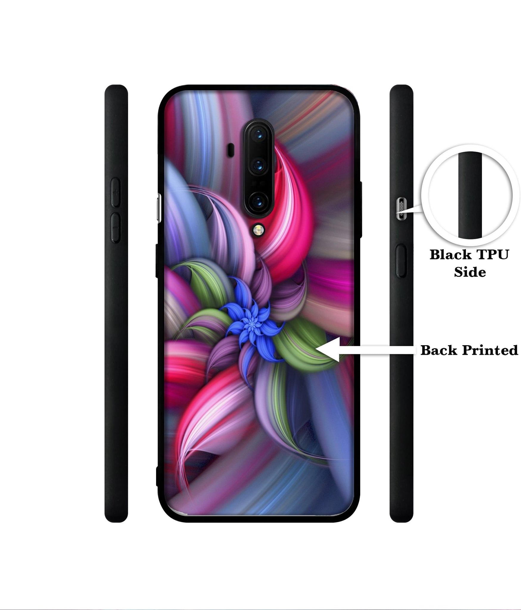 Colorful Flower Designer 2D Printed Back Case Cover for OnePlus 7T Pro 4G