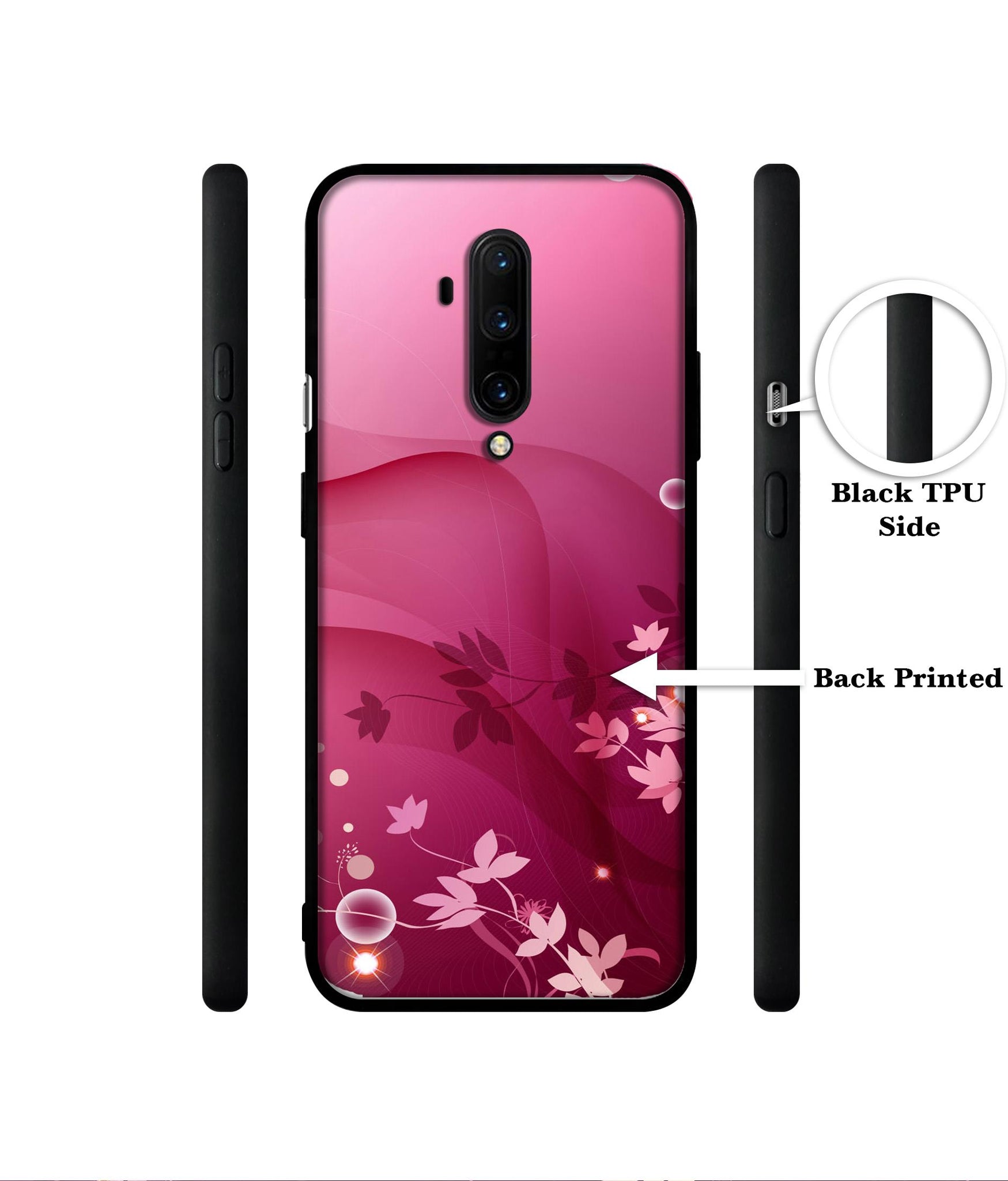Pink Abstract Designer 2D Printed Back Case Cover for OnePlus 7T Pro 4G