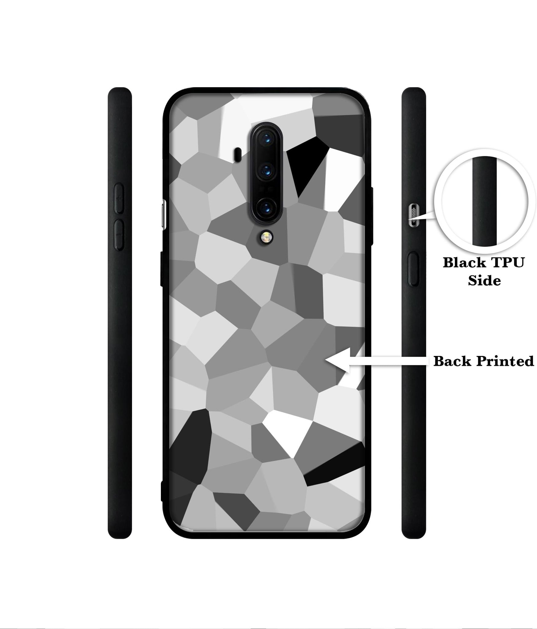 Black & White Mathematical Shape Designer 2D Printed Back Case Cover for OnePlus 7T Pro 4G