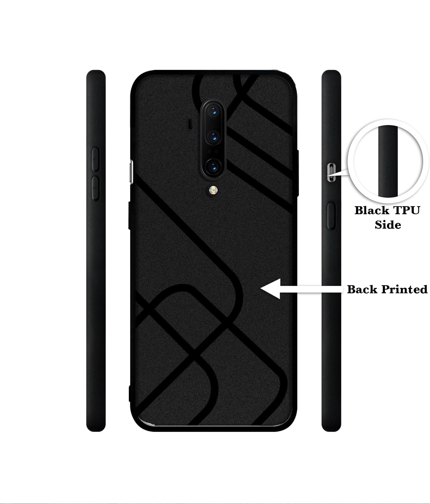 Zig-Zag Black Line Designer 2D Printed Back Case Cover for OnePlus 7T Pro 4G