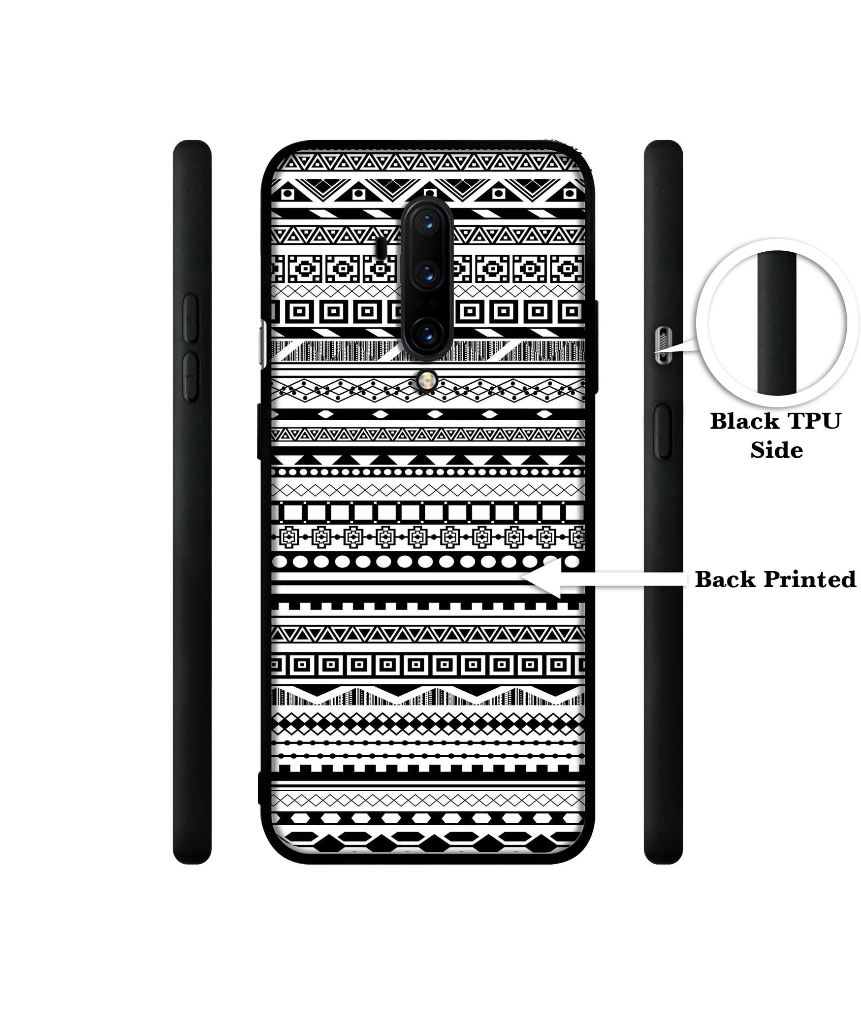 Black & White Patterns Designer 2D Printed Back Case Cover for OnePlus 7T Pro 4G