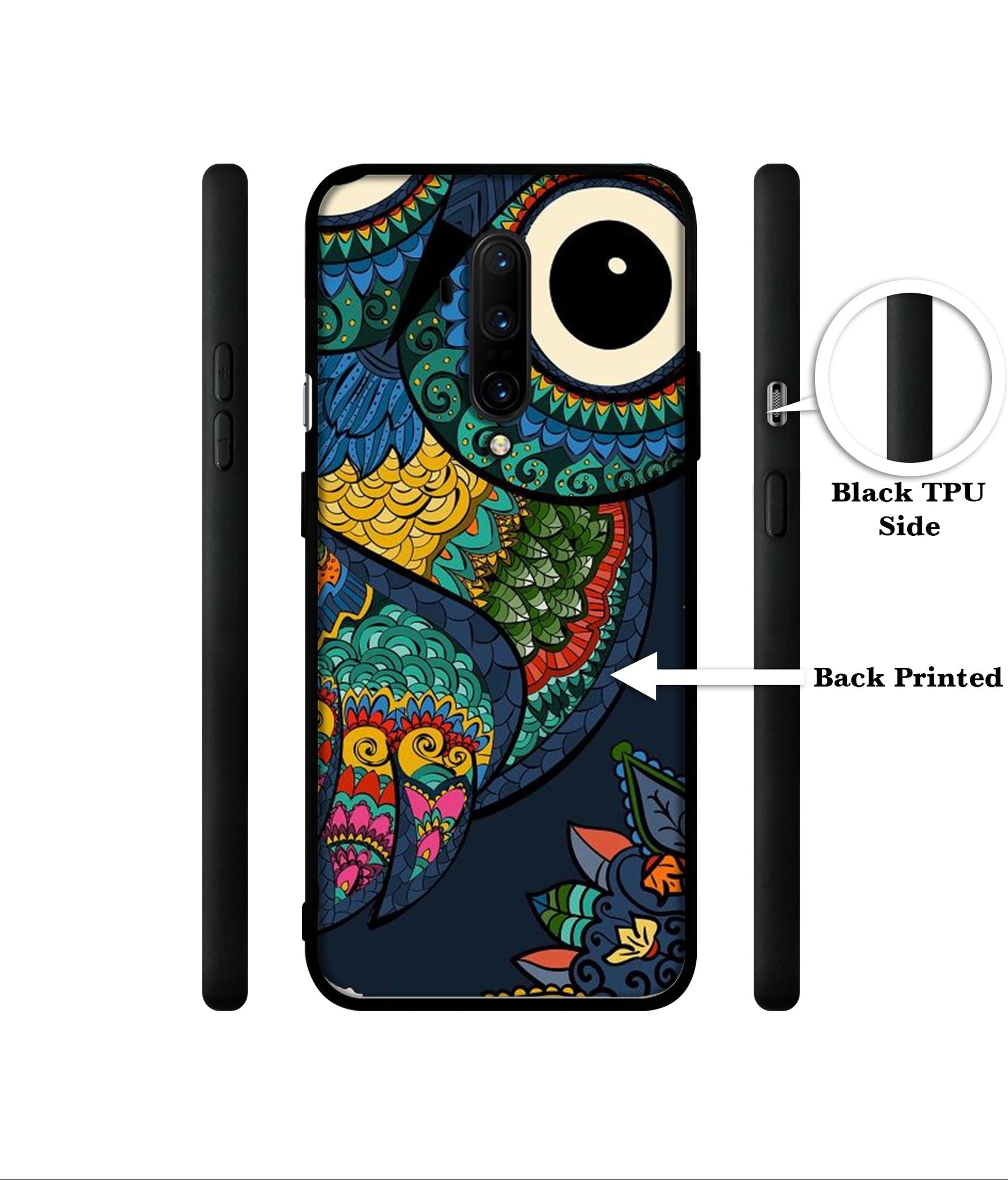 Owl Illustration Designer 2D Printed Back Case Cover for OnePlus 7T Pro 4G