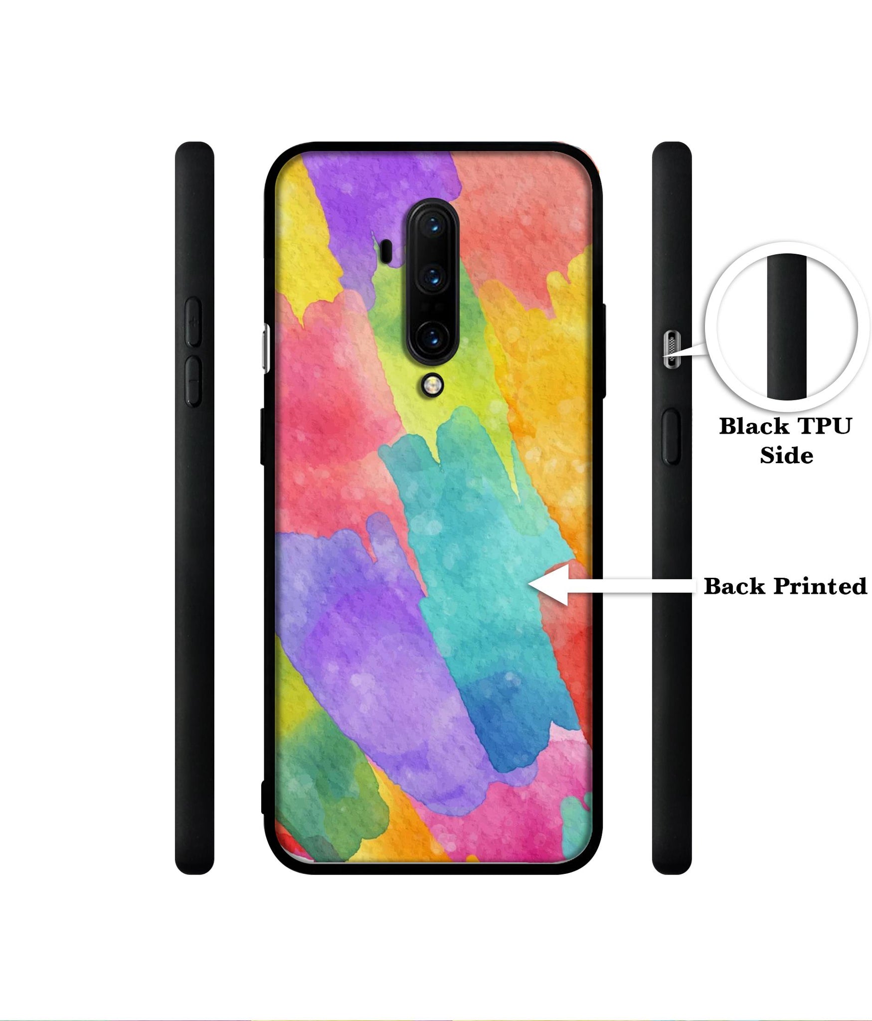 Water Paint Colorful Abstract Designer 2D Printed Back Case Cover for OnePlus 7T Pro 4G
