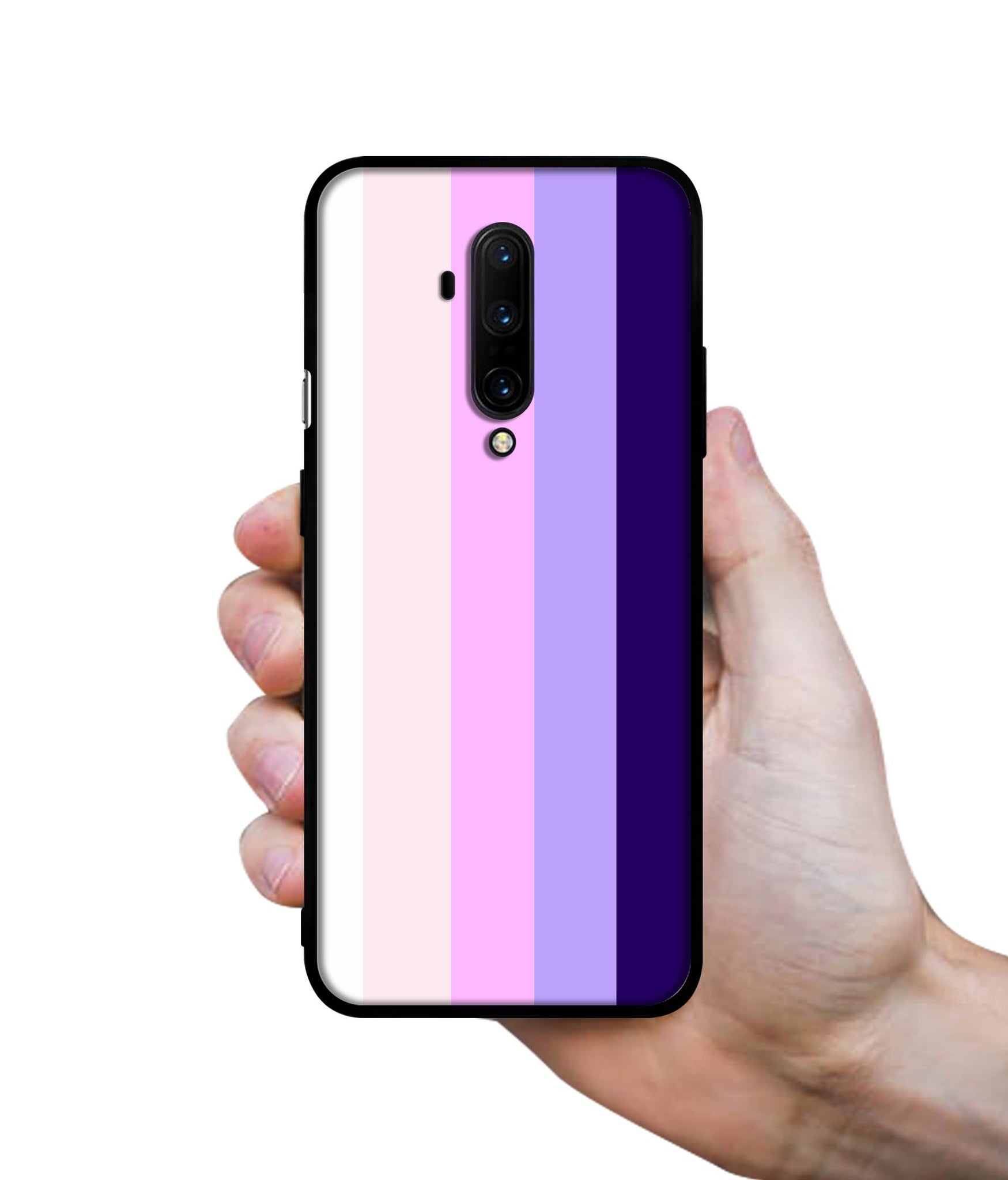 Pink and Purple Lines Designer 2D Printed Back Case Cover for OnePlus 7T Pro 4G