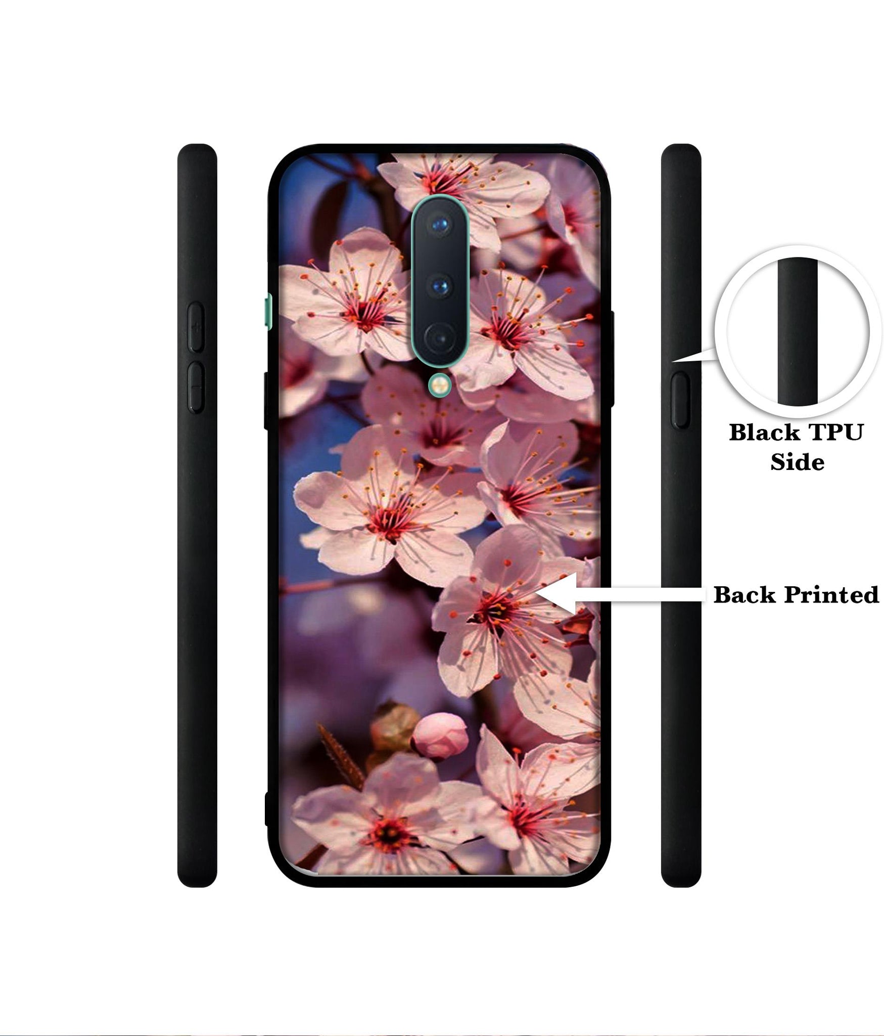 Pink Flowers Pattern Designer 2D Printed Back Case Cover for OnePlus 8 5G
