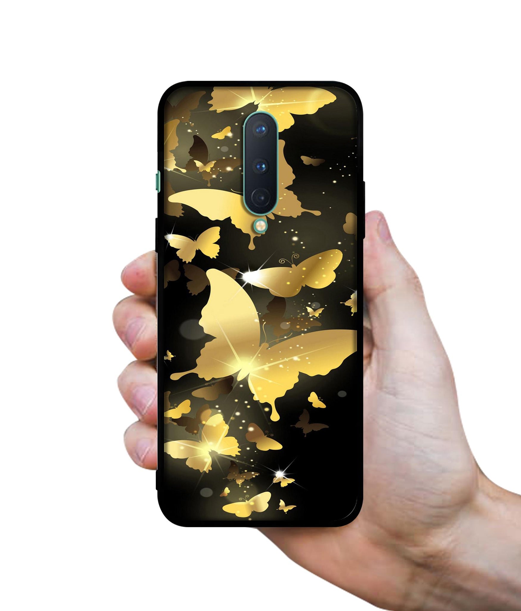 Golden Butterfly Pattern Designer 2D Printed Back Case Cover for OnePlus 8 5G