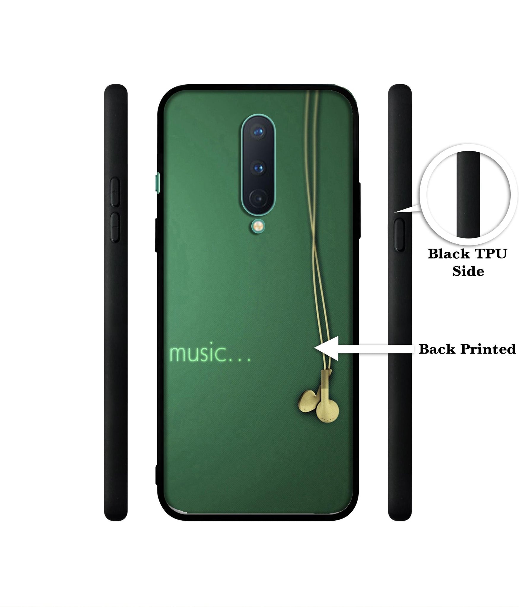 Headphone Music Designer 2D Printed Back Case Cover for OnePlus 8 5G