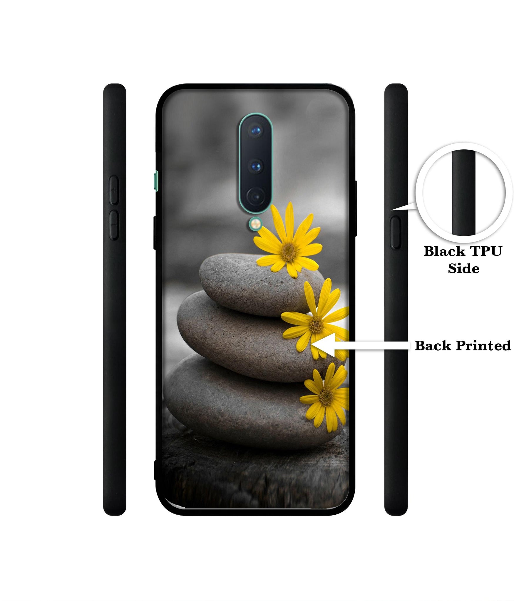 Stones And Flower Designer 2D Printed Back Case Cover for OnePlus 8 5G