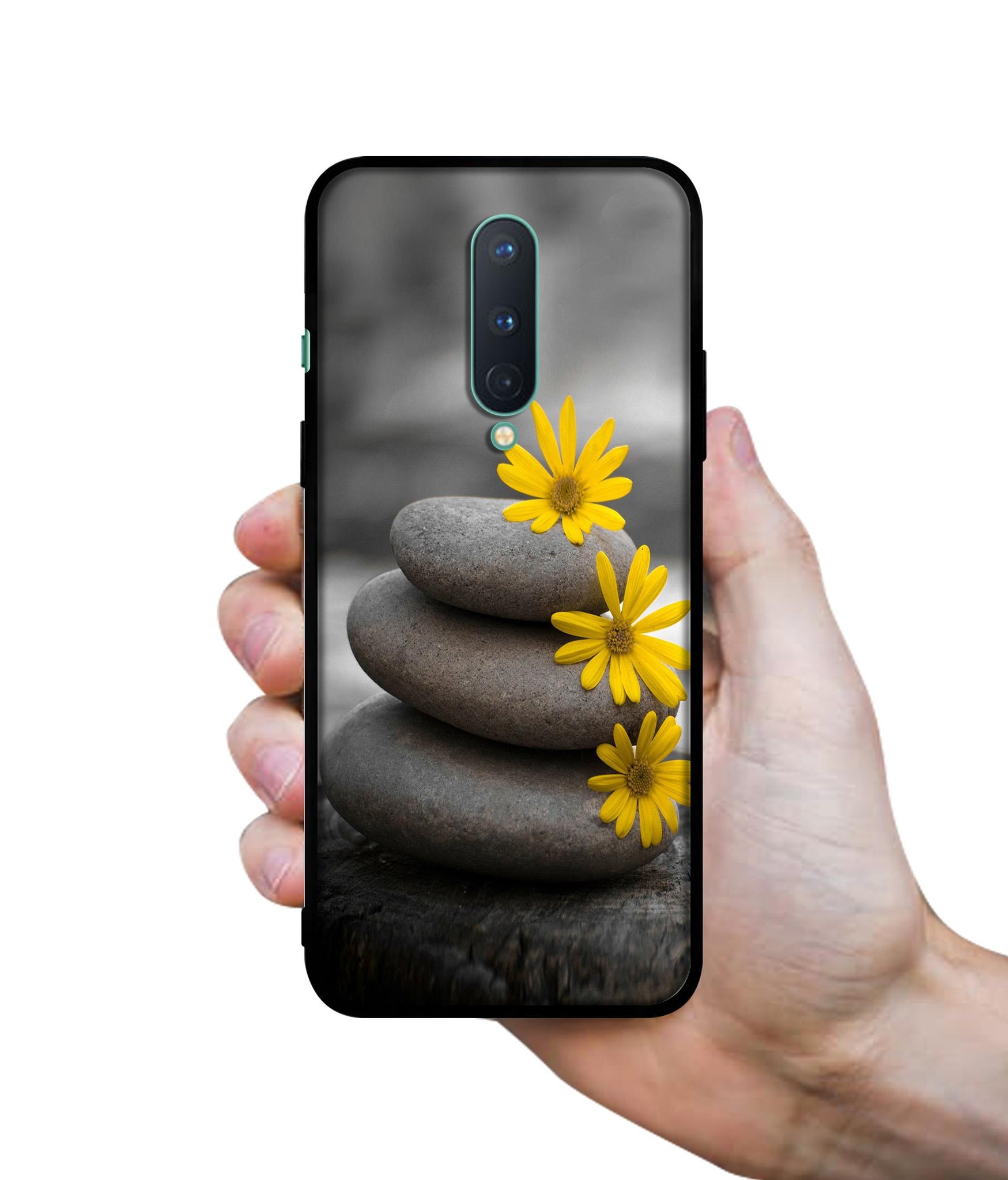 Stones And Flower Designer 2D Printed Back Case Cover for OnePlus 8 5G