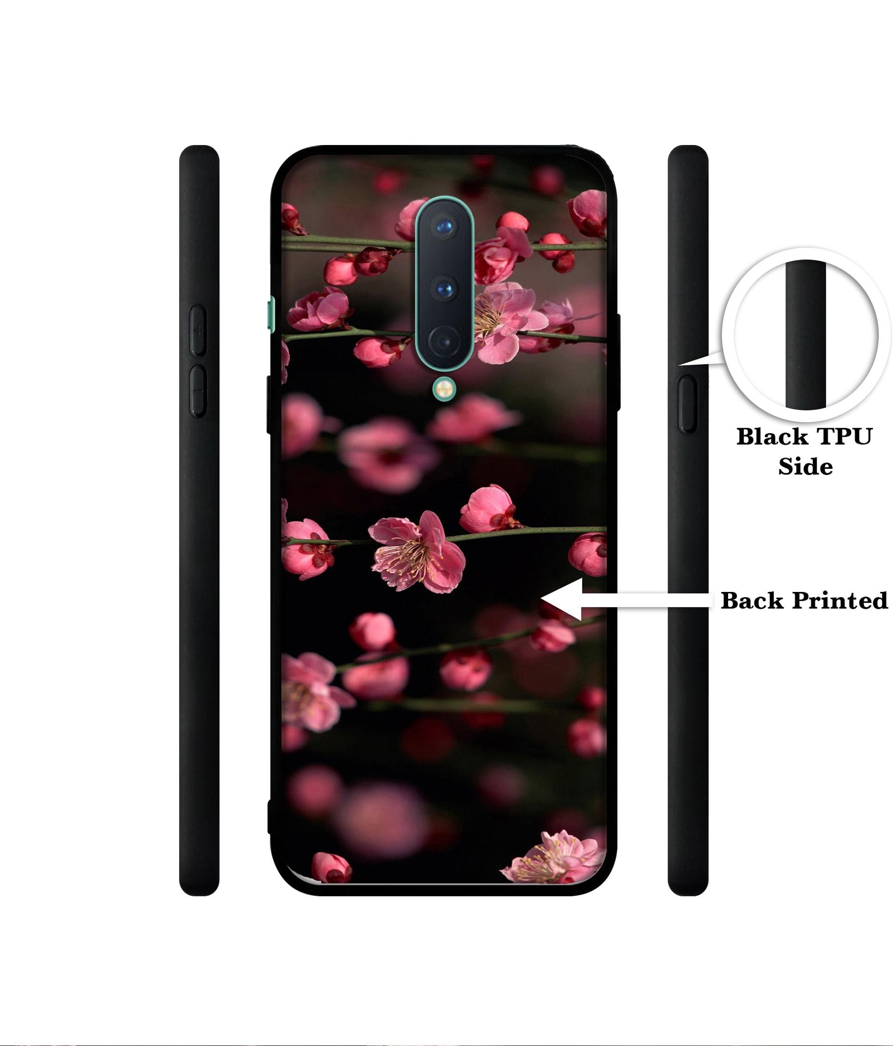 Pink Flowers Designer 2D Printed Back Case Cover for OnePlus 8 5G