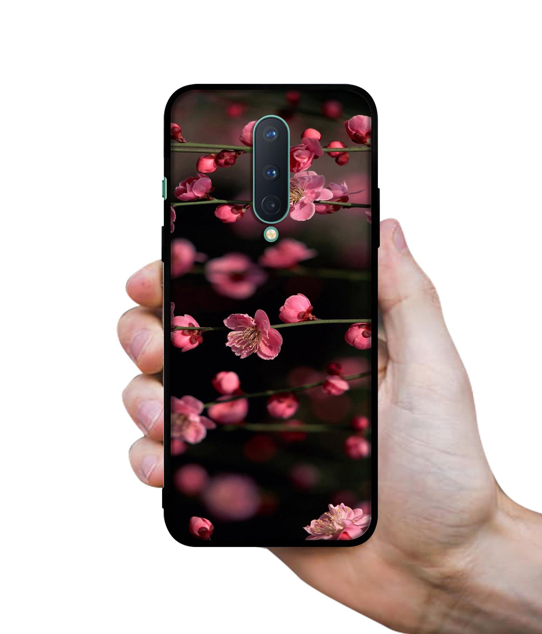 Pink Flowers Designer 2D Printed Back Case Cover for OnePlus 8 5G