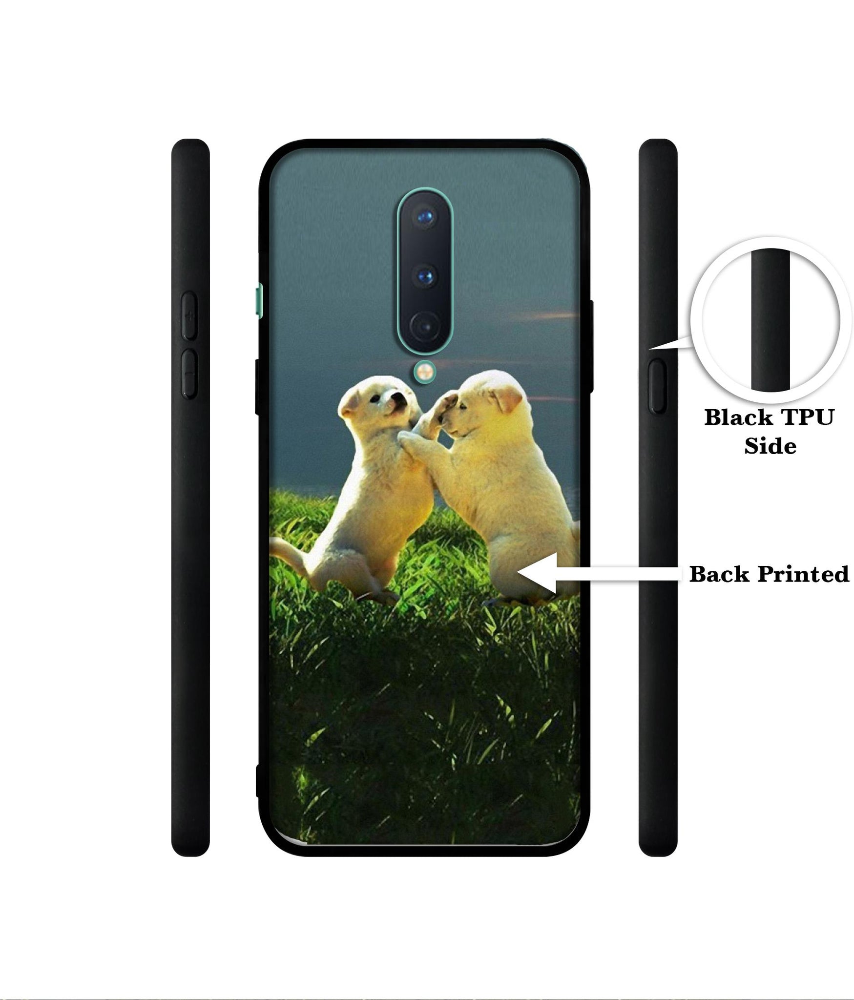Puppy Couple Sunset Designer 2D Printed Back Case Cover for OnePlus 8 5G