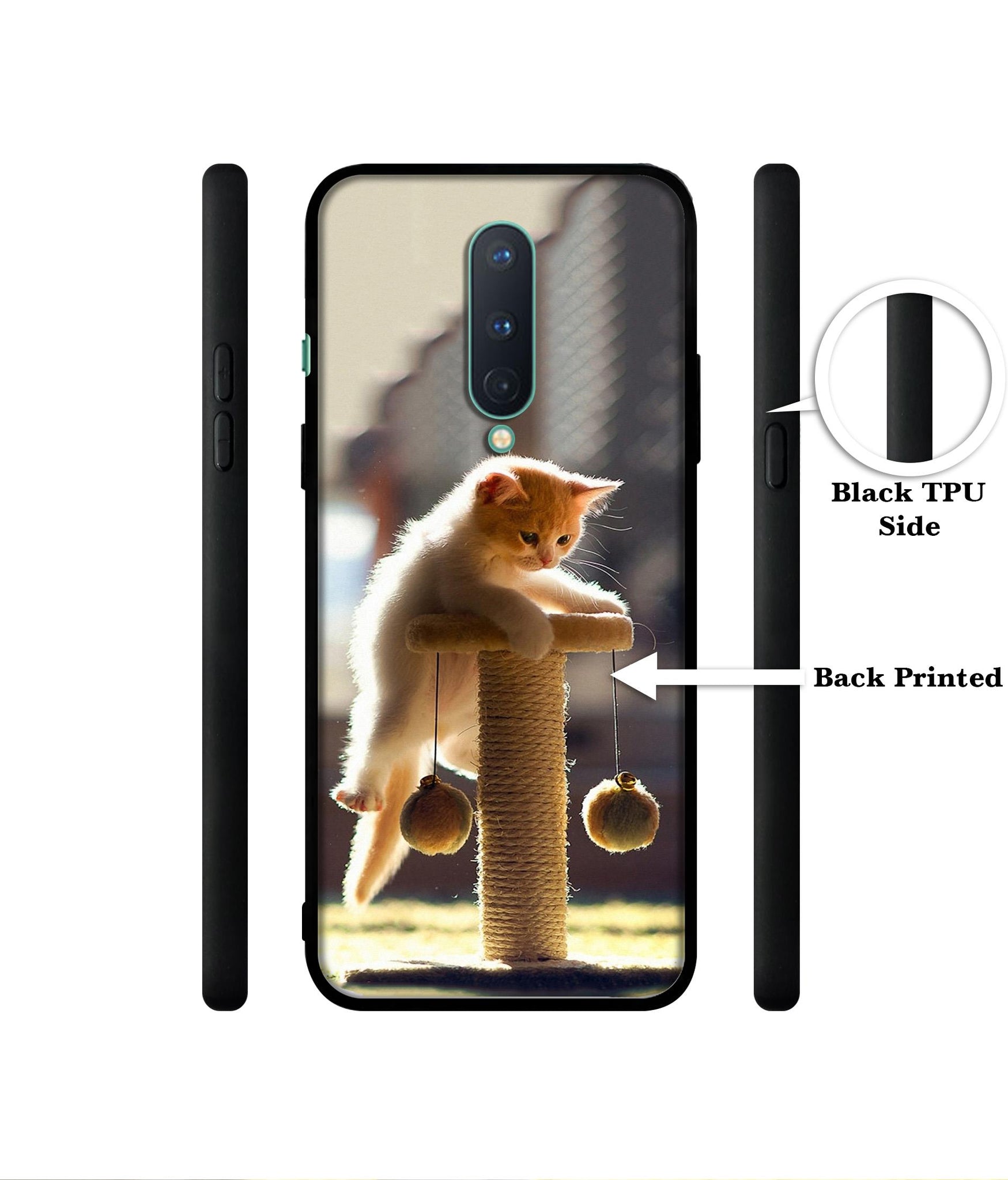 Cat Climbing Designer 2D Printed Back Case Cover for OnePlus 8 5G