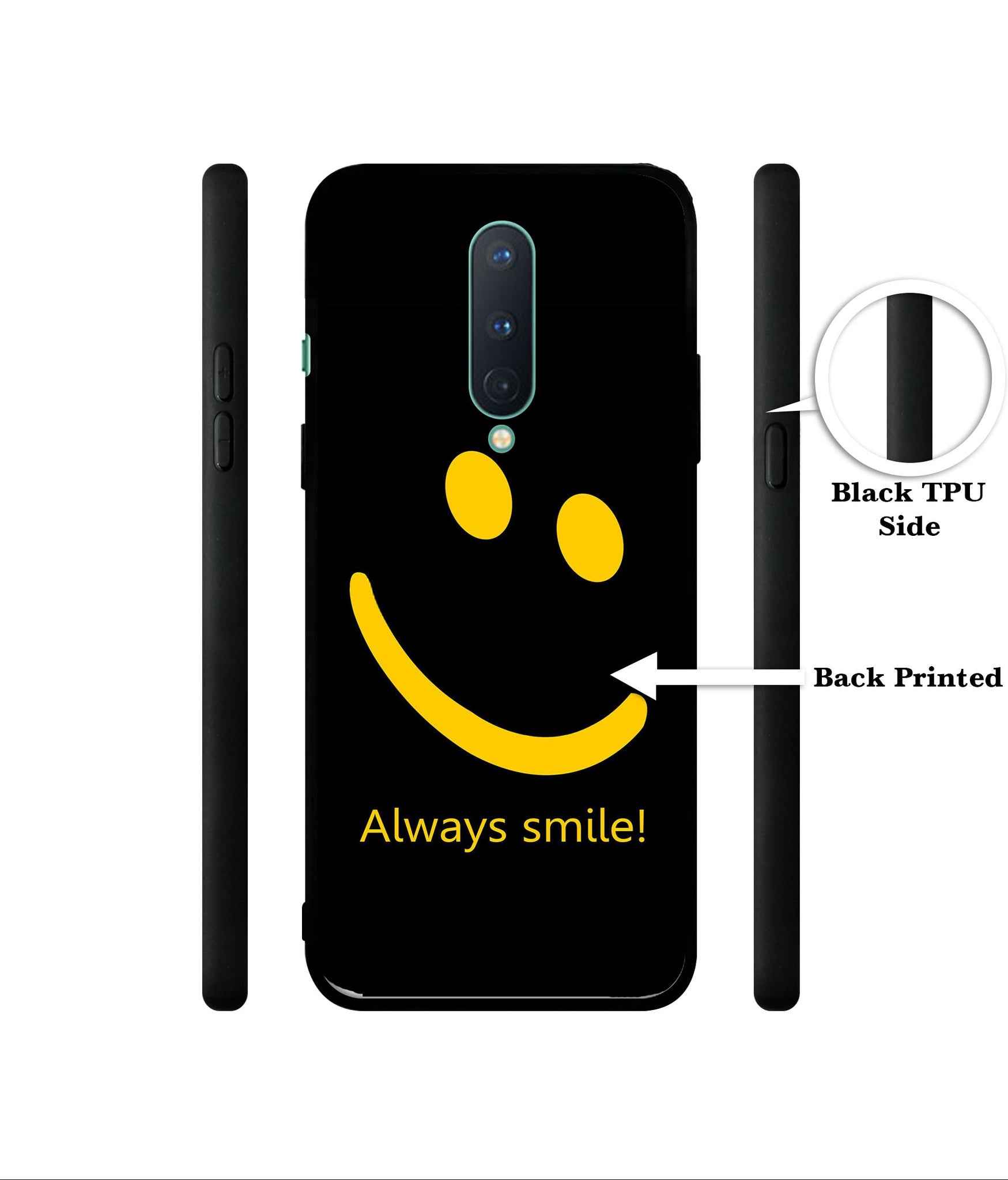 Always Smile Quote Designer 2D Printed Back Case Cover for OnePlus 8 5G