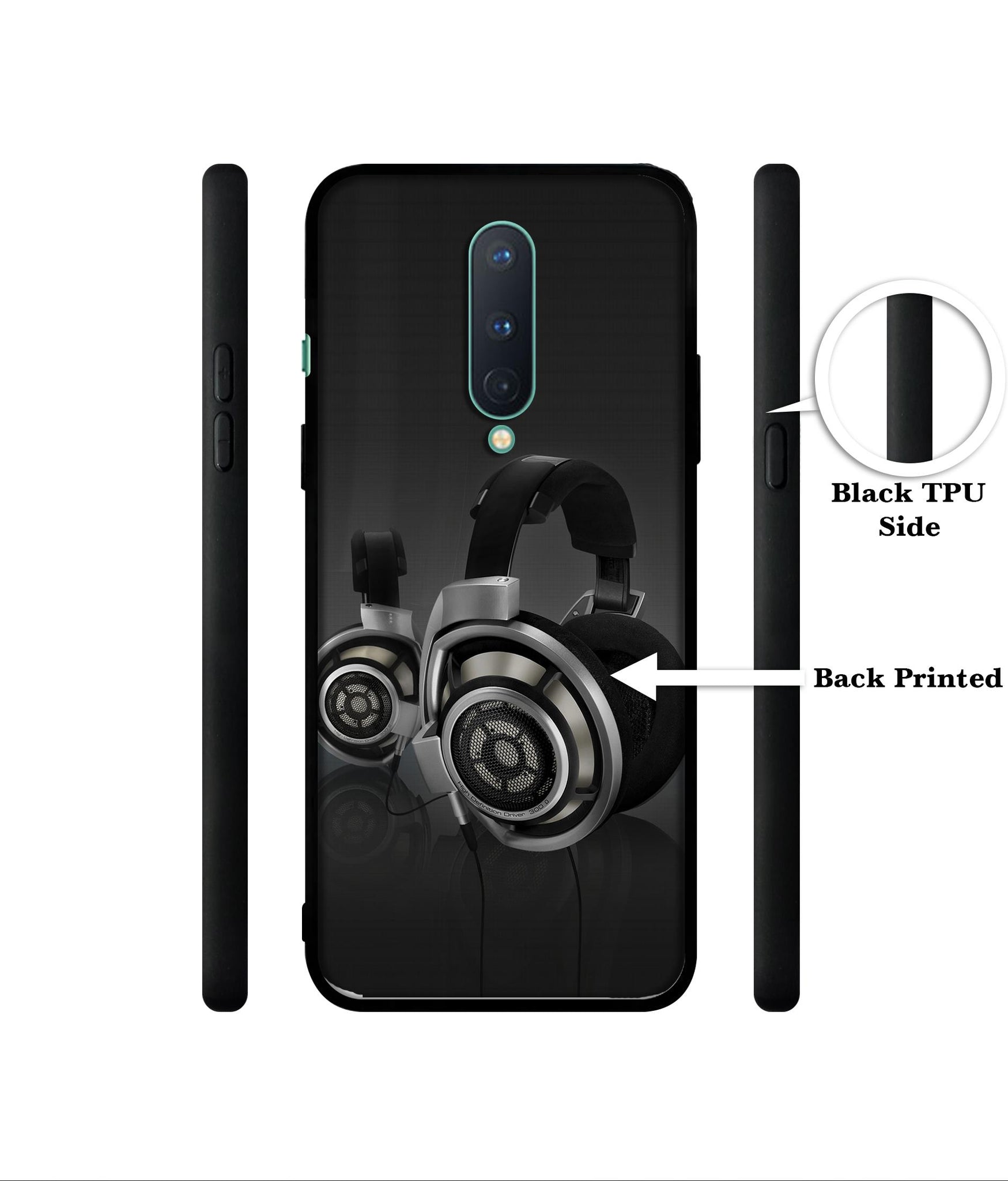 Head Phone Designer 2D Printed Back Case Cover for OnePlus 8 5G