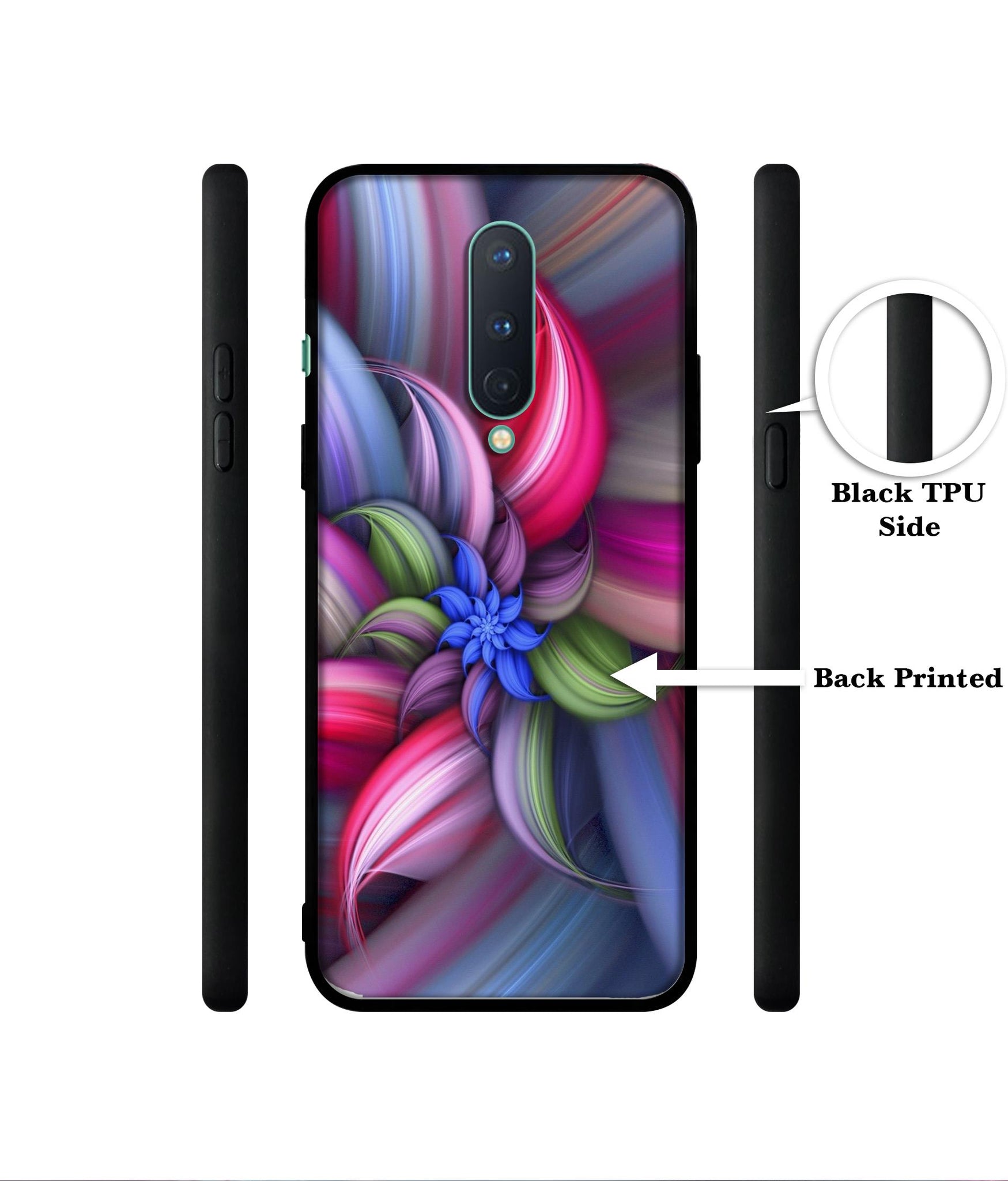 Colorful Flower Designer 2D Printed Back Case Cover for OnePlus 8 5G