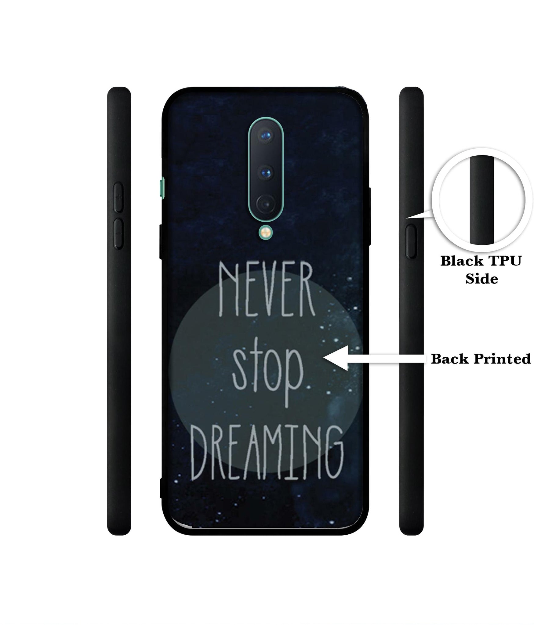 Never Stop Dreaming Designer 2D Printed Back Case Cover for OnePlus 8 5G