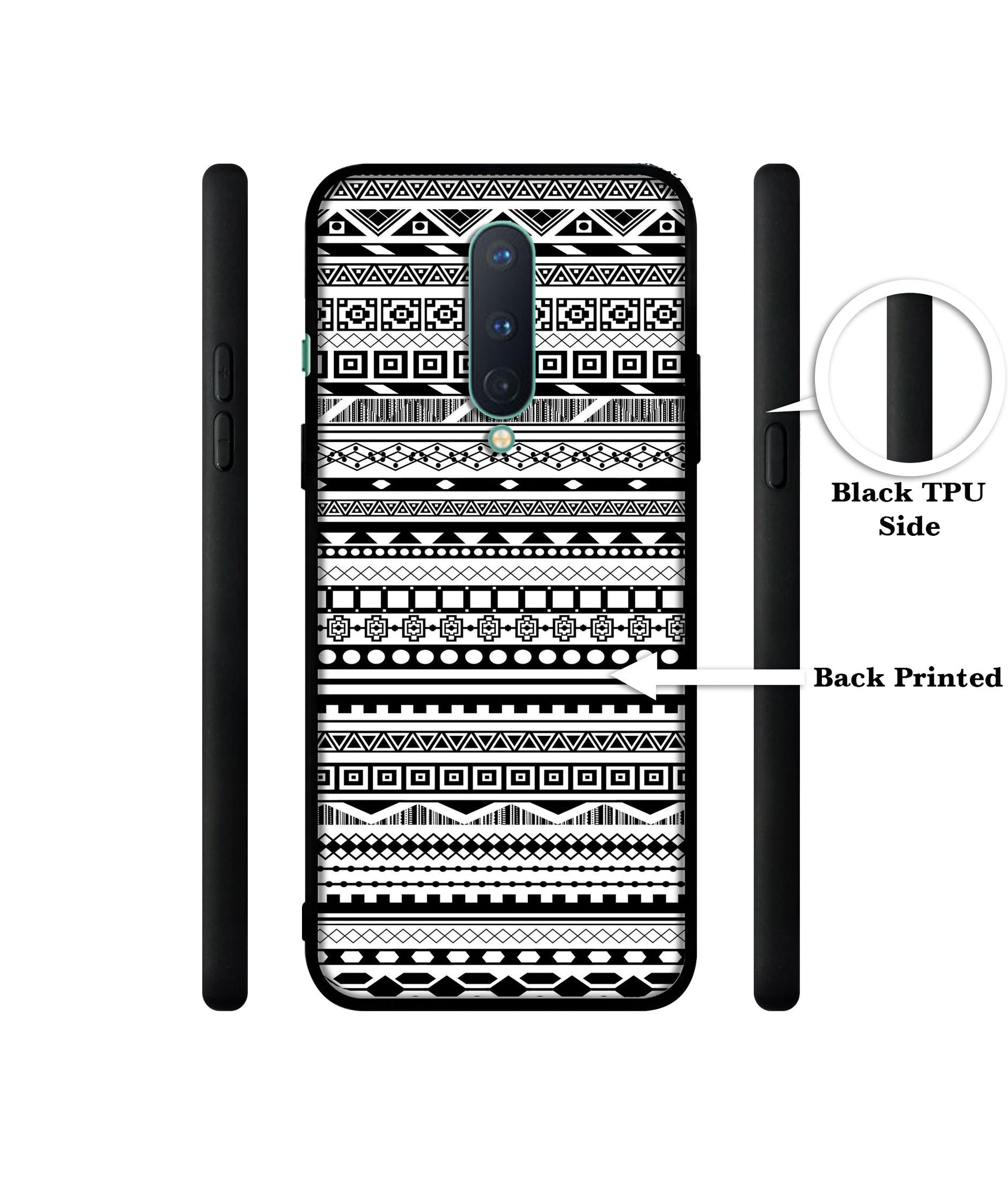 Black & White Patterns Designer 2D Printed Back Case Cover for OnePlus 8 5G