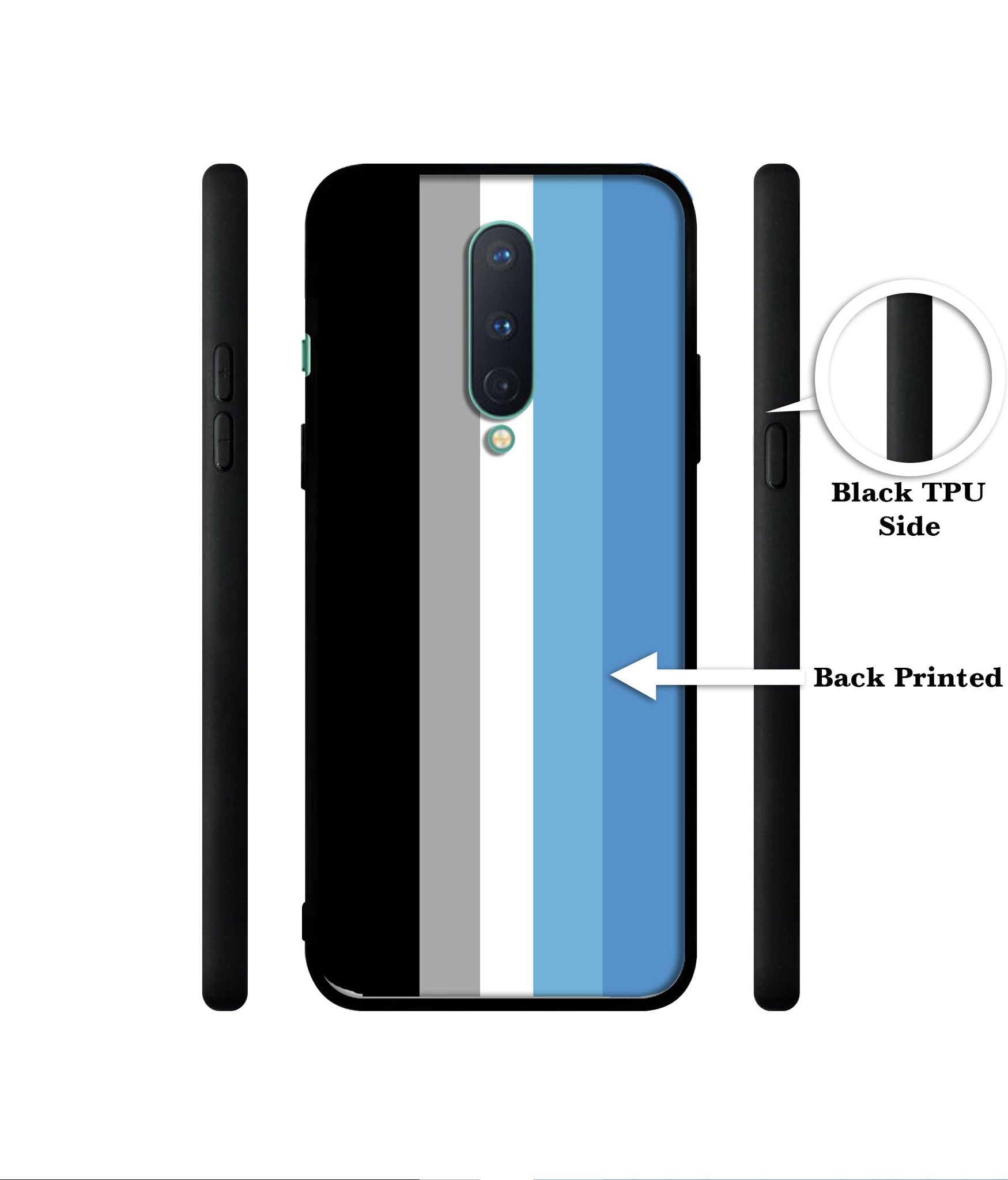 White and Blue Lines Designer 2D Printed Back Case Cover for OnePlus 8 5G