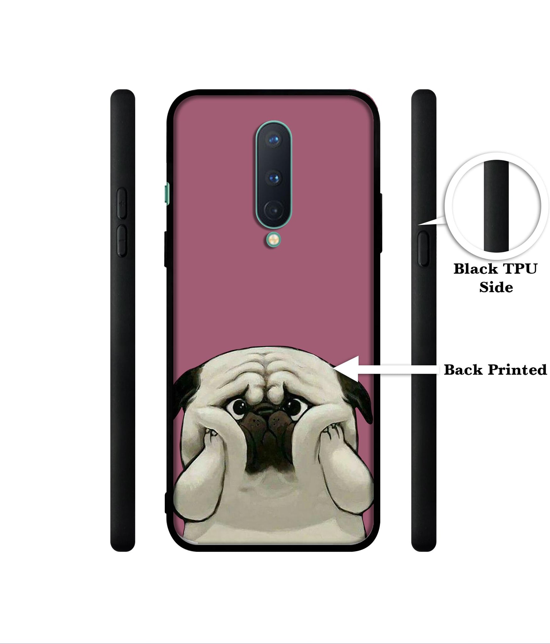 Cute Pug Holding Big Cheeks Designer 2D Printed Back Case Cover for OnePlus 8 5G