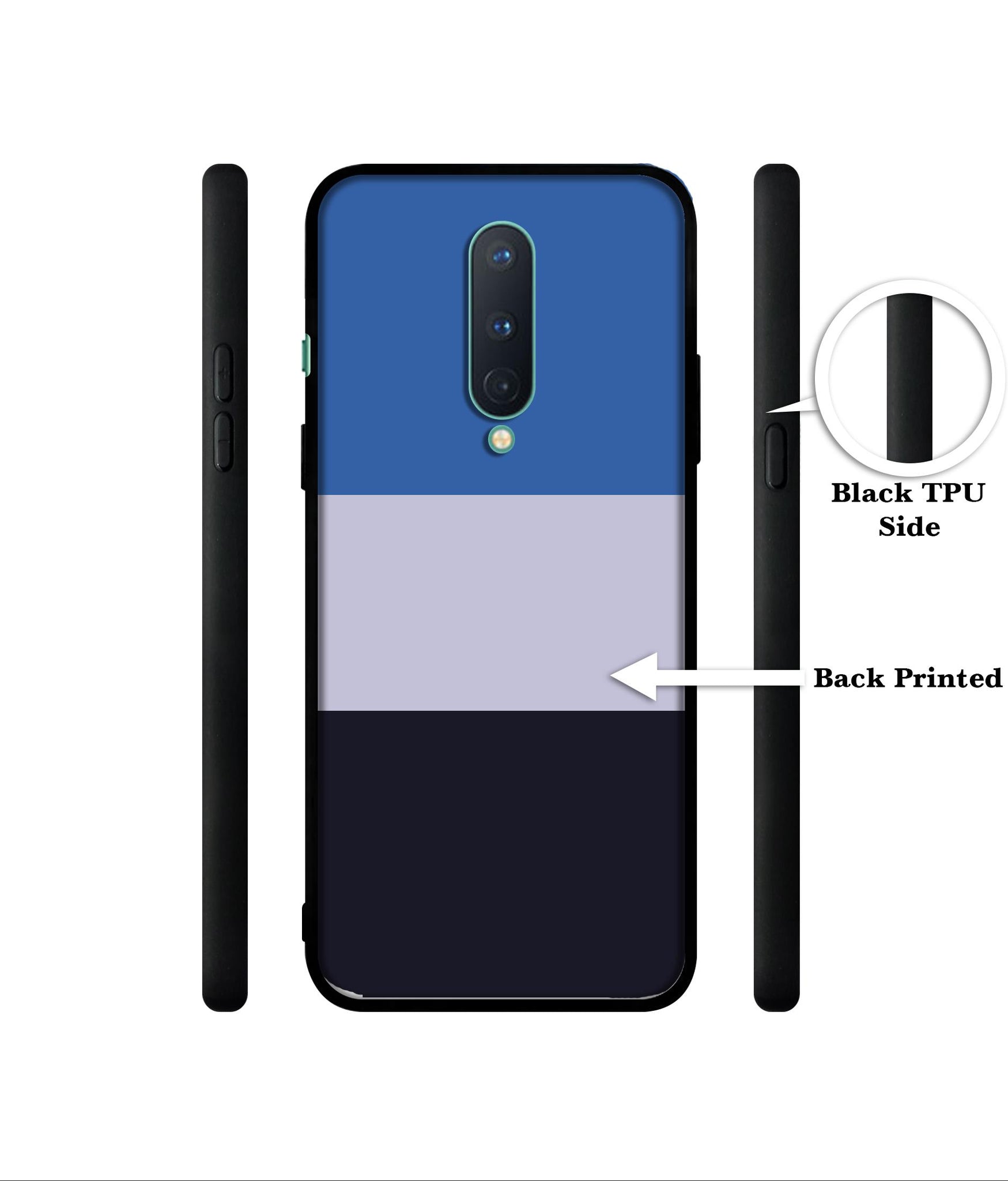 Three Color Stripes Designer 2D Printed Back Case Cover for OnePlus 8 5G