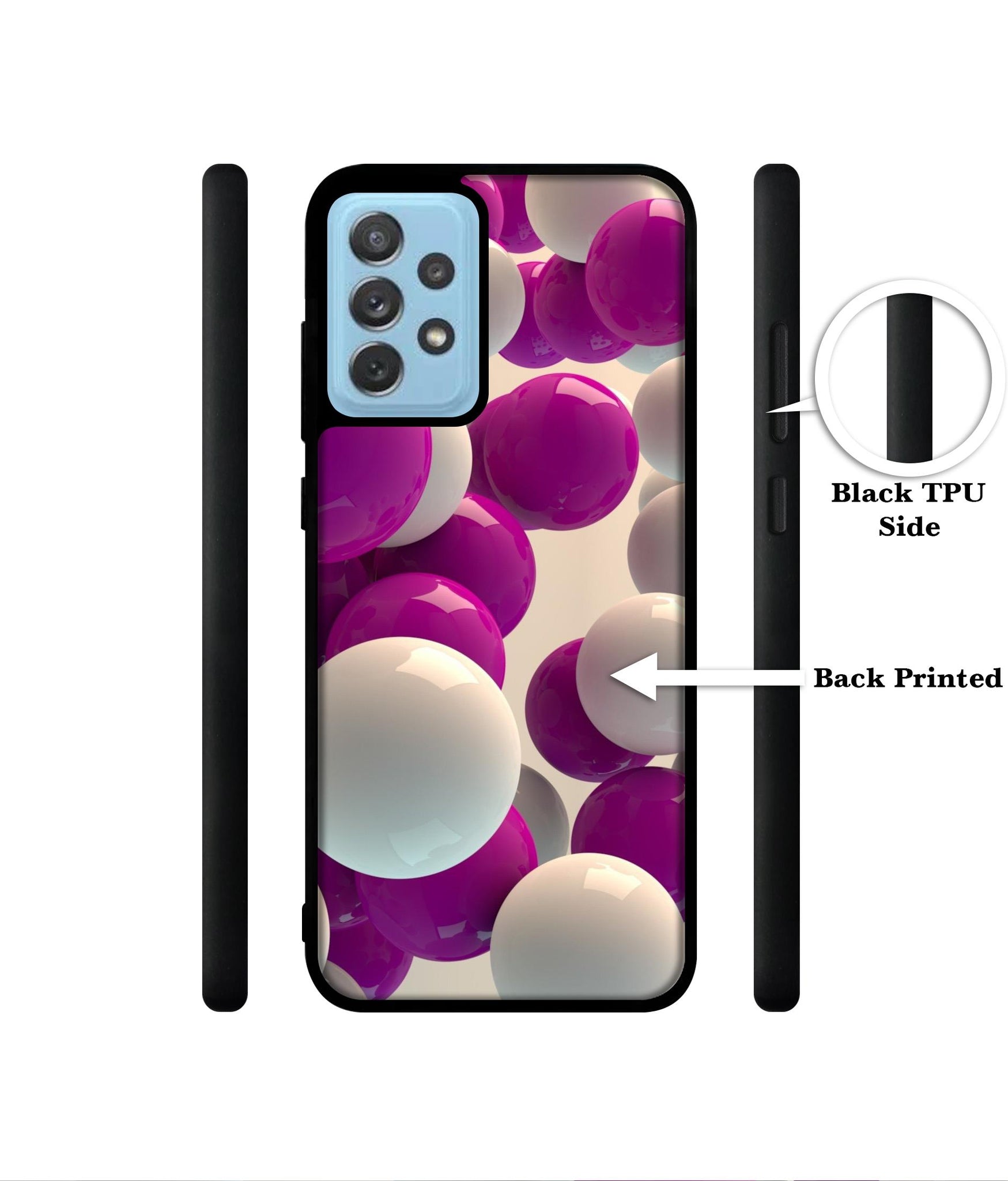 3D Balloons Designer 2D Printed Back Case Cover for Samsung Galaxy A72 5G