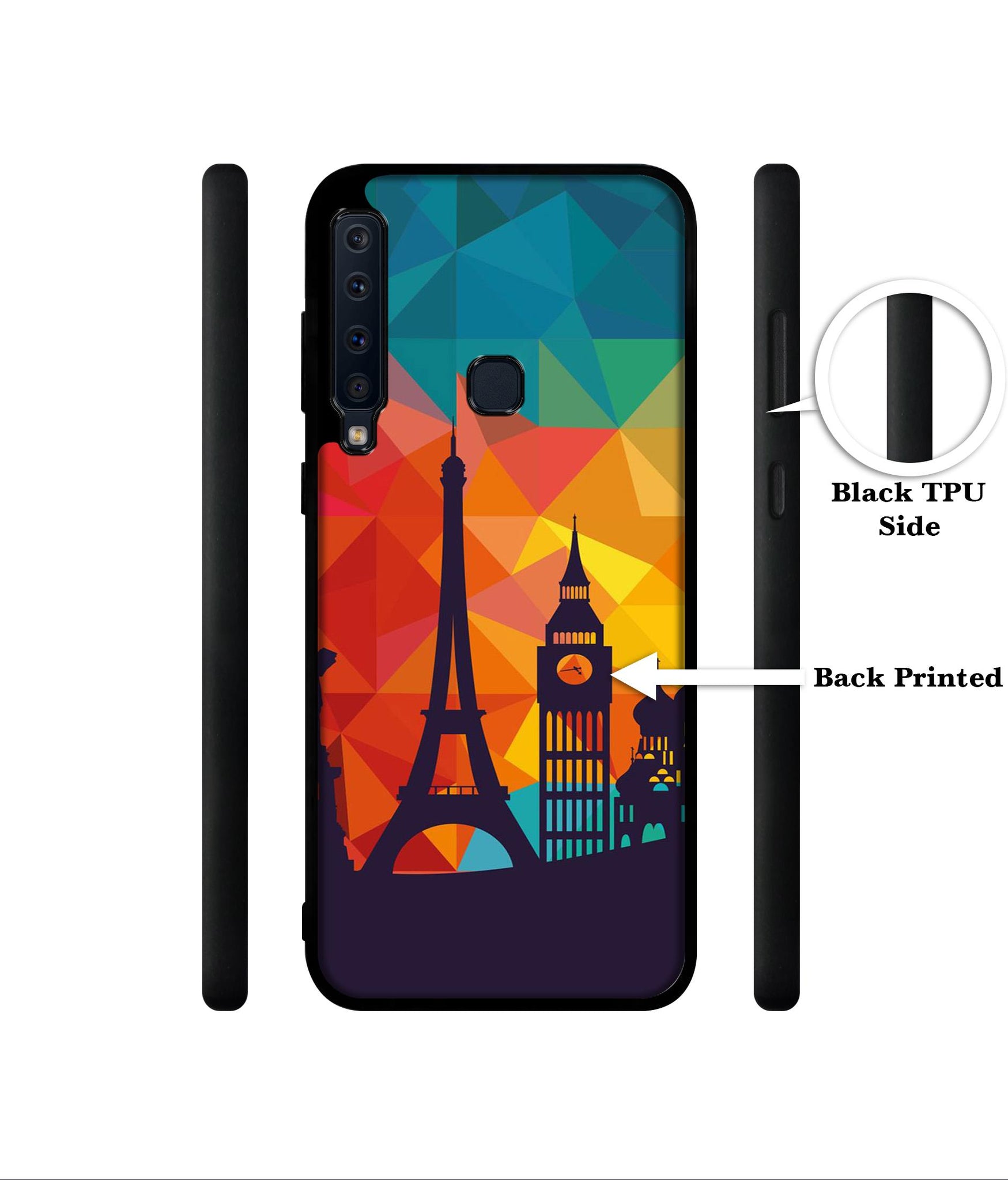Colored Paris Designer 2D Printed Back Case Cover for Samsung Galaxy A9 (2018) 4G