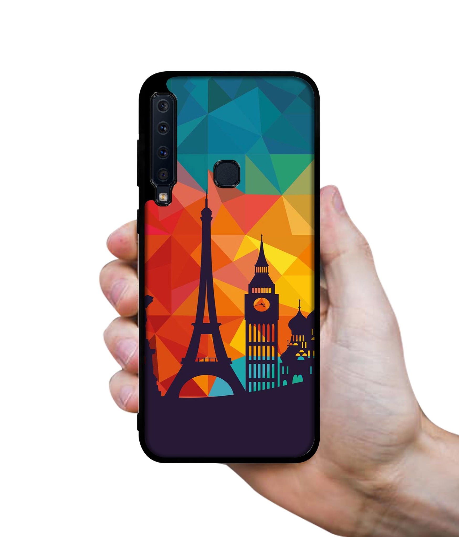 Colored Paris Designer 2D Printed Back Case Cover for Samsung Galaxy A9 (2018) 4G
