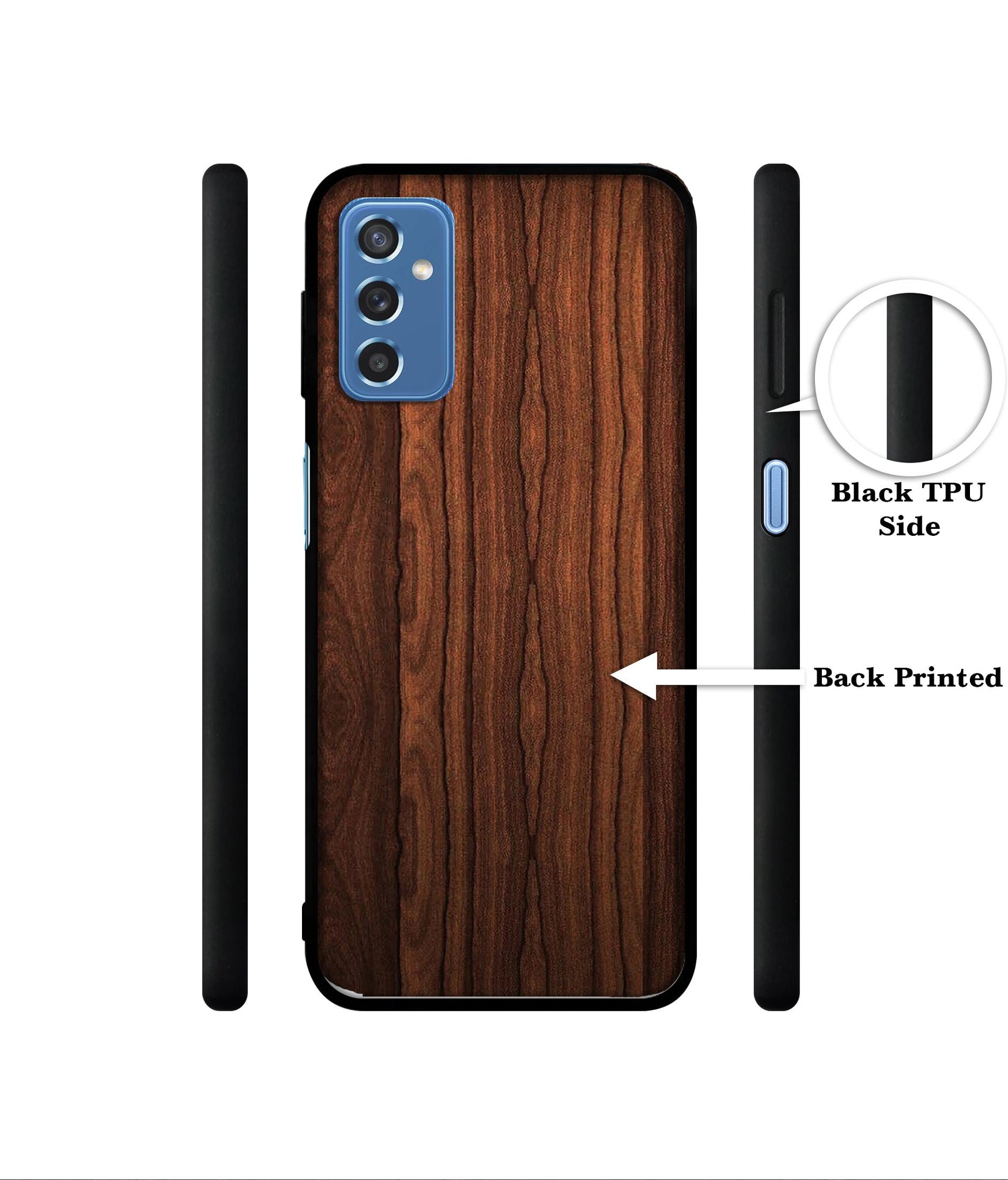 Brown Wooden Texture Designer 2D Printed Back Case Cover for Samsung Galaxy M52 5G