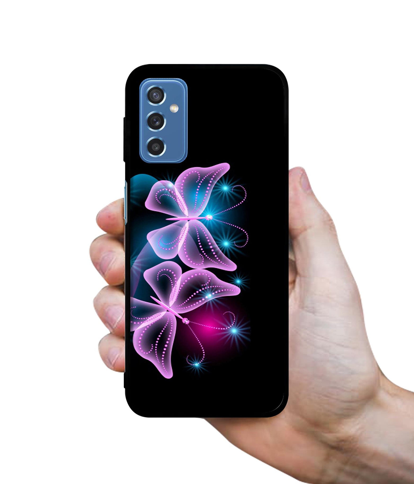 Butterflies Neon Light Designer 2D Printed Back Case Cover for Samsung Galaxy M52 5G