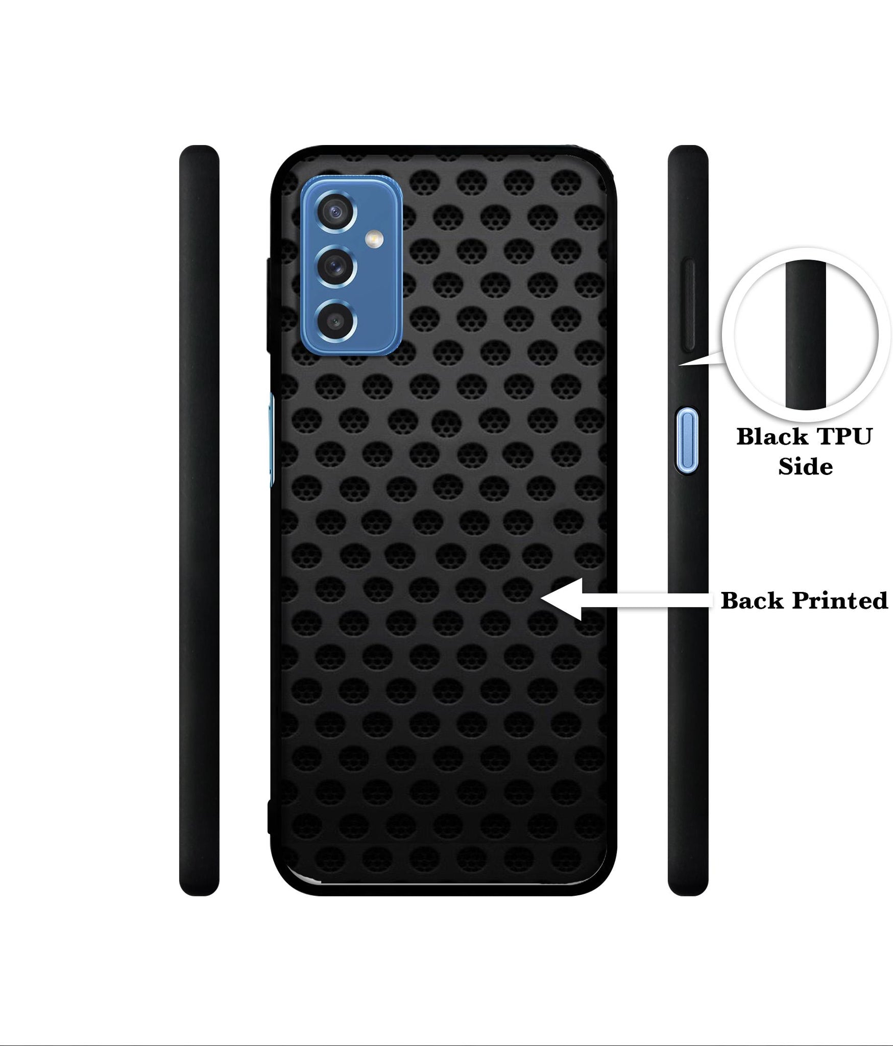 Black Circle Designer 2D Printed Back Case Cover for Samsung Galaxy M52 5G