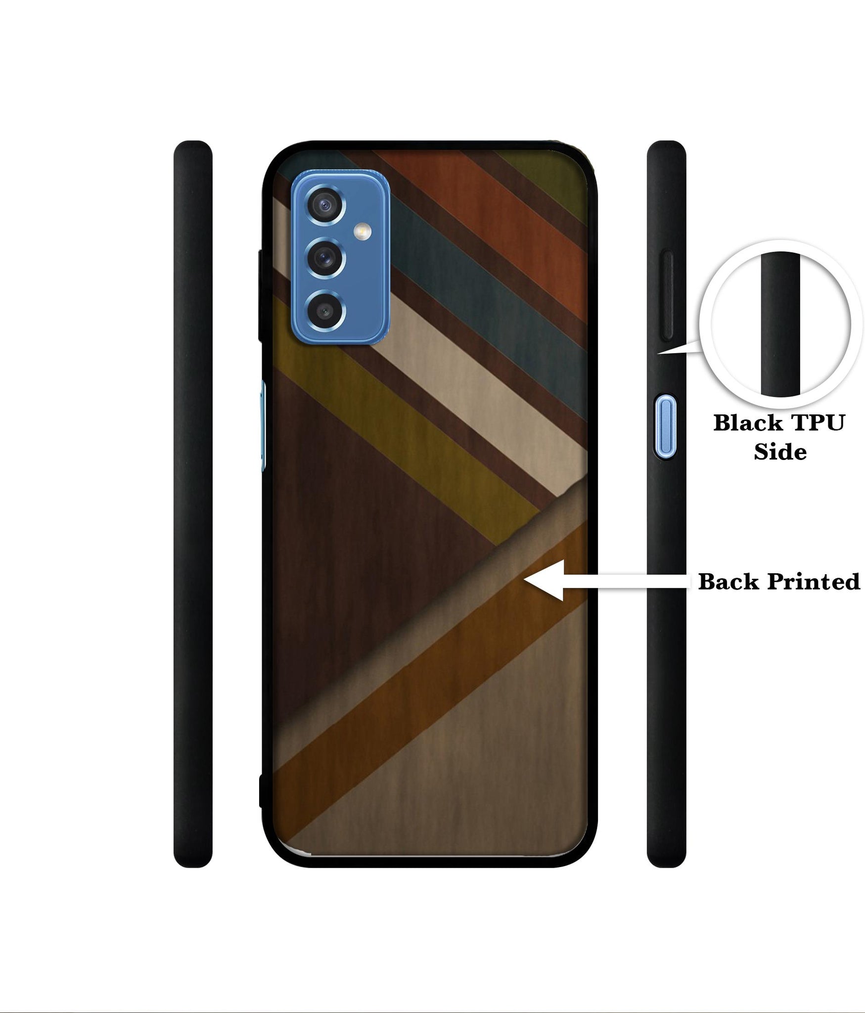 Colorful Wooden Pattern Designer 2D Printed Back Case Cover for Samsung Galaxy M52 5G