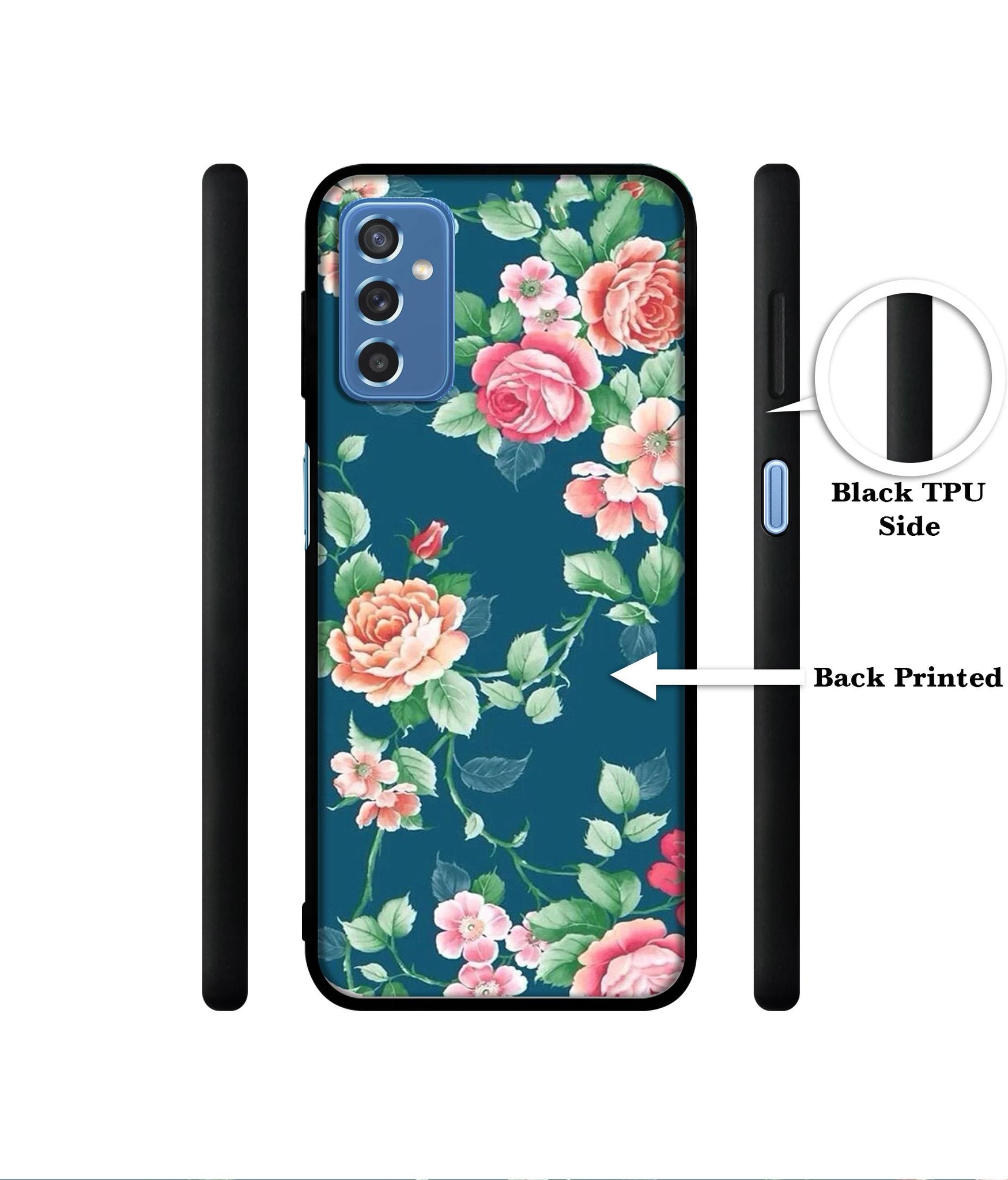 Vintage Floral Designer 2D Printed Back Case Cover for Samsung Galaxy M52 5G