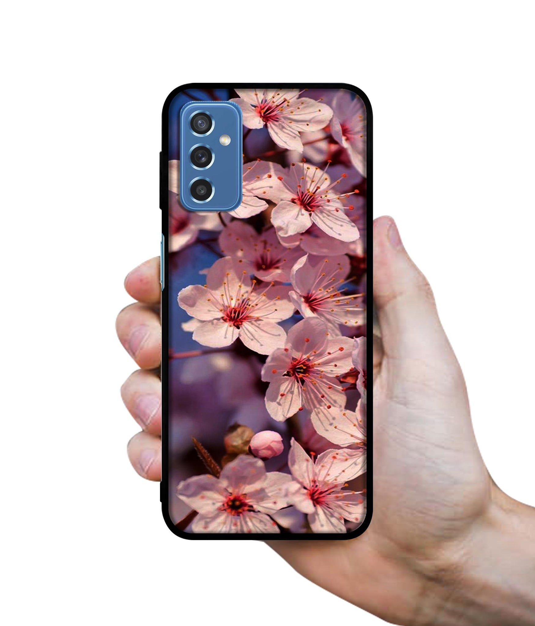 Pink Flowers Pattern Designer 2D Printed Back Case Cover for Samsung Galaxy M52 5G