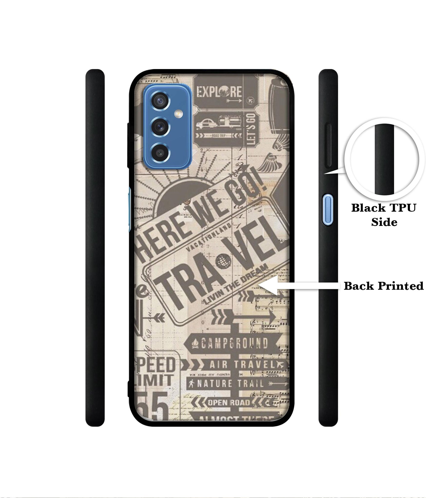 Travel Designer 2D Printed Back Case Cover for Samsung Galaxy M52 5G