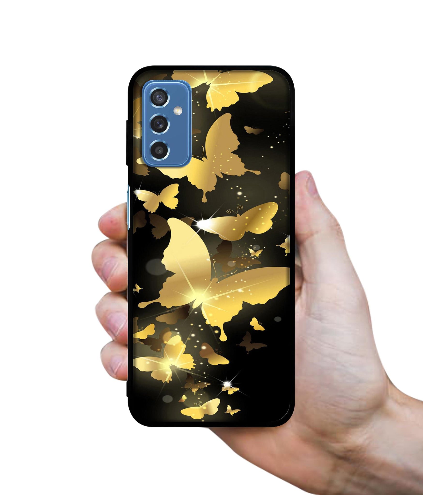 Golden Butterfly Pattern Designer 2D Printed Back Case Cover for Samsung Galaxy M52 5G