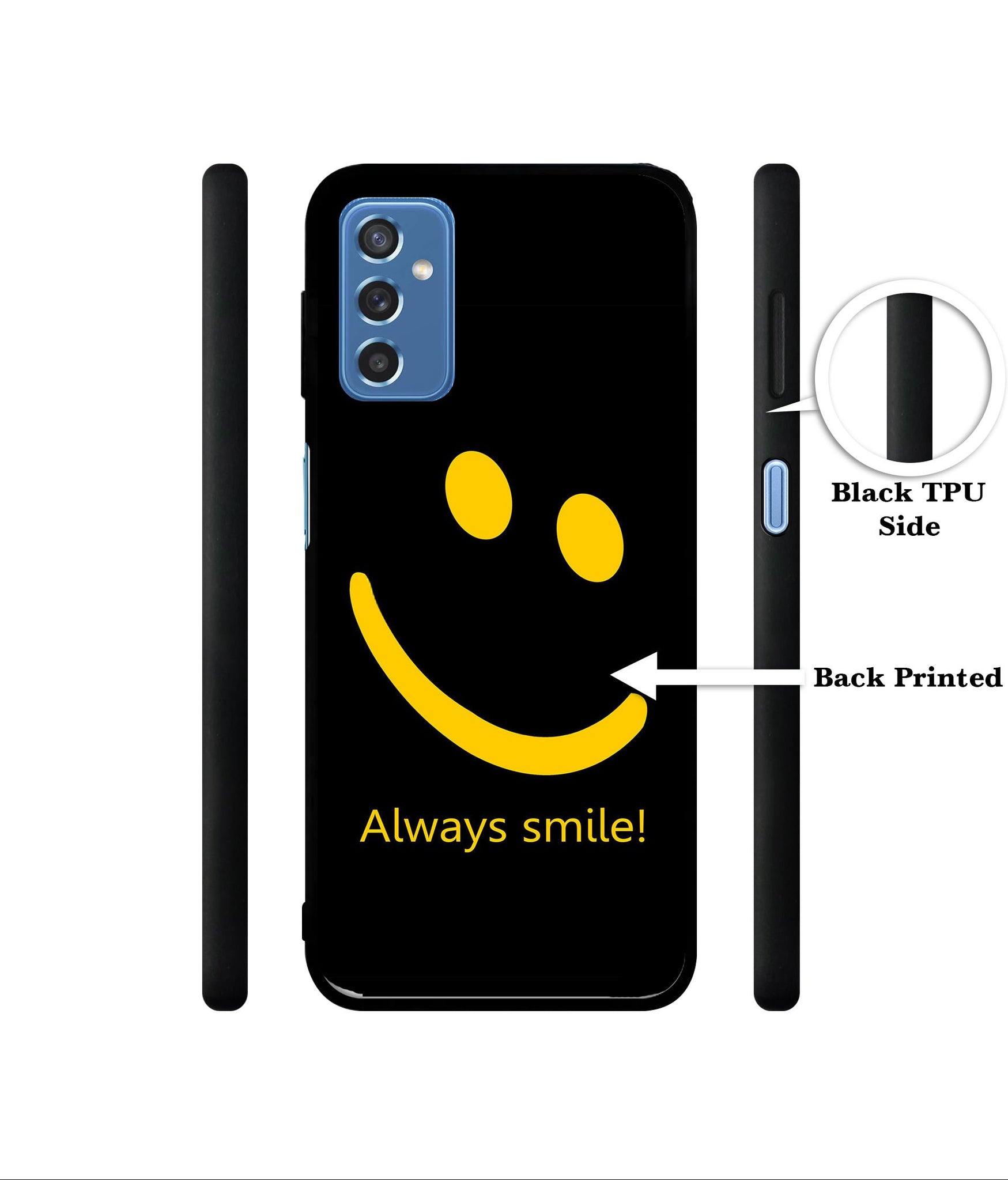 Always Smile Quote Designer 2D Printed Back Case Cover for Samsung Galaxy M52 5G