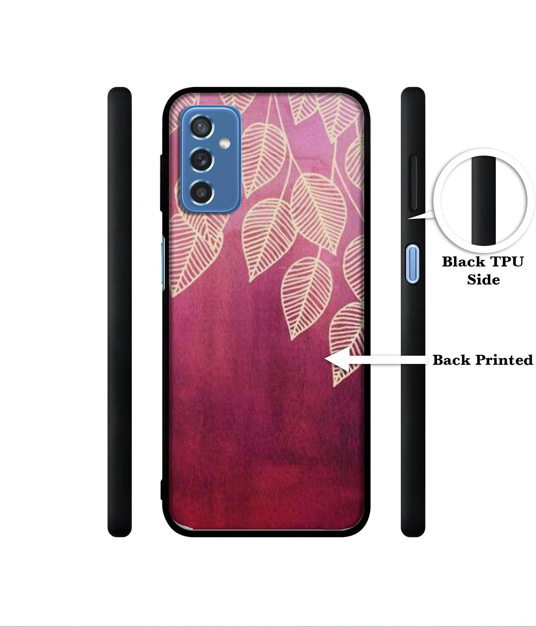 Leaf Pattern Designer 2D Printed Back Case Cover for Samsung Galaxy M52 5G